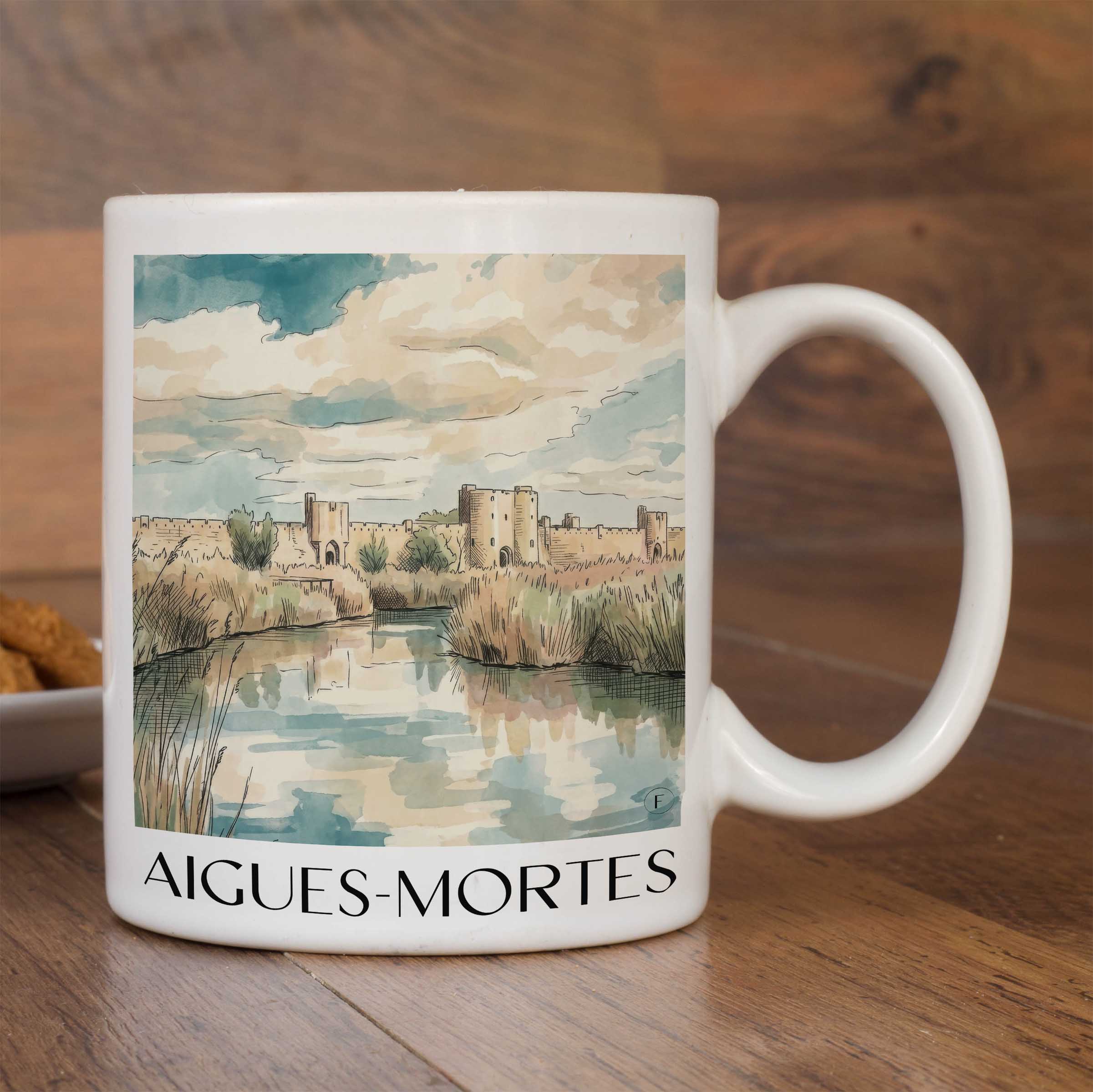 aigues-mortes-camargue-frankreich-kaffeebecher-aquarell