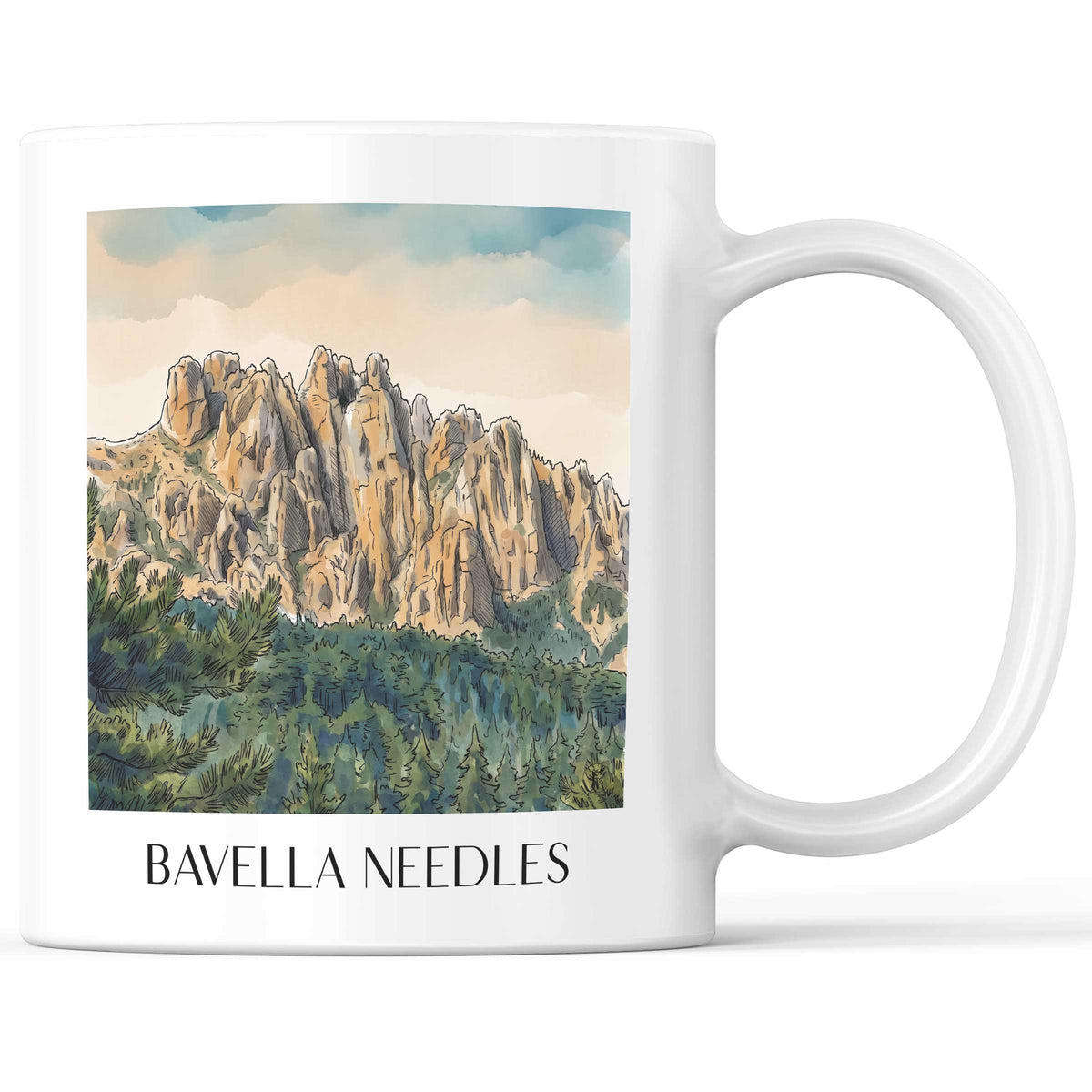 Aiguilles de Bavella Kaffeebecher - Korsika - Frankreich Becher - Kaffeetasse im Aquarell Stil - favplace