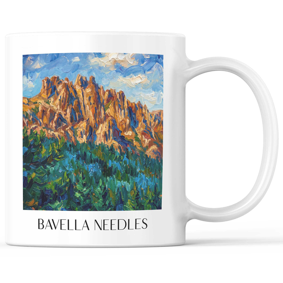 Aiguilles de Bavella Kaffeebecher - Korsika - Frankreich Becher - Kaffeetasse im Ölgemälde Stil - favplace