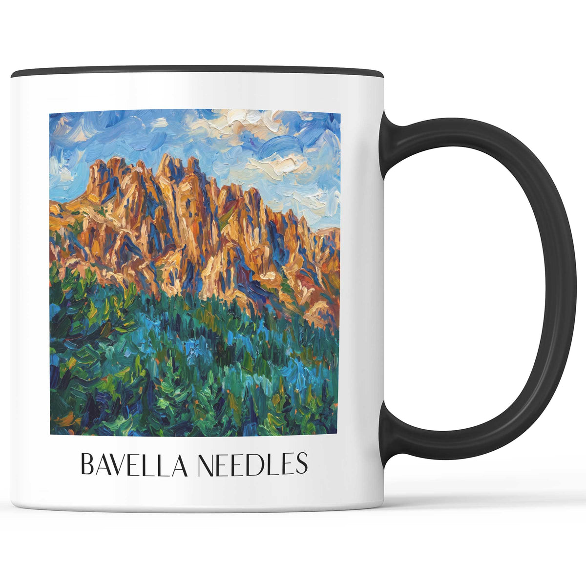 Aiguilles de Bavella Kaffeebecher - Korsika - Frankreich Becher - Kaffeetasse im Ölgemälde Stil - favplace