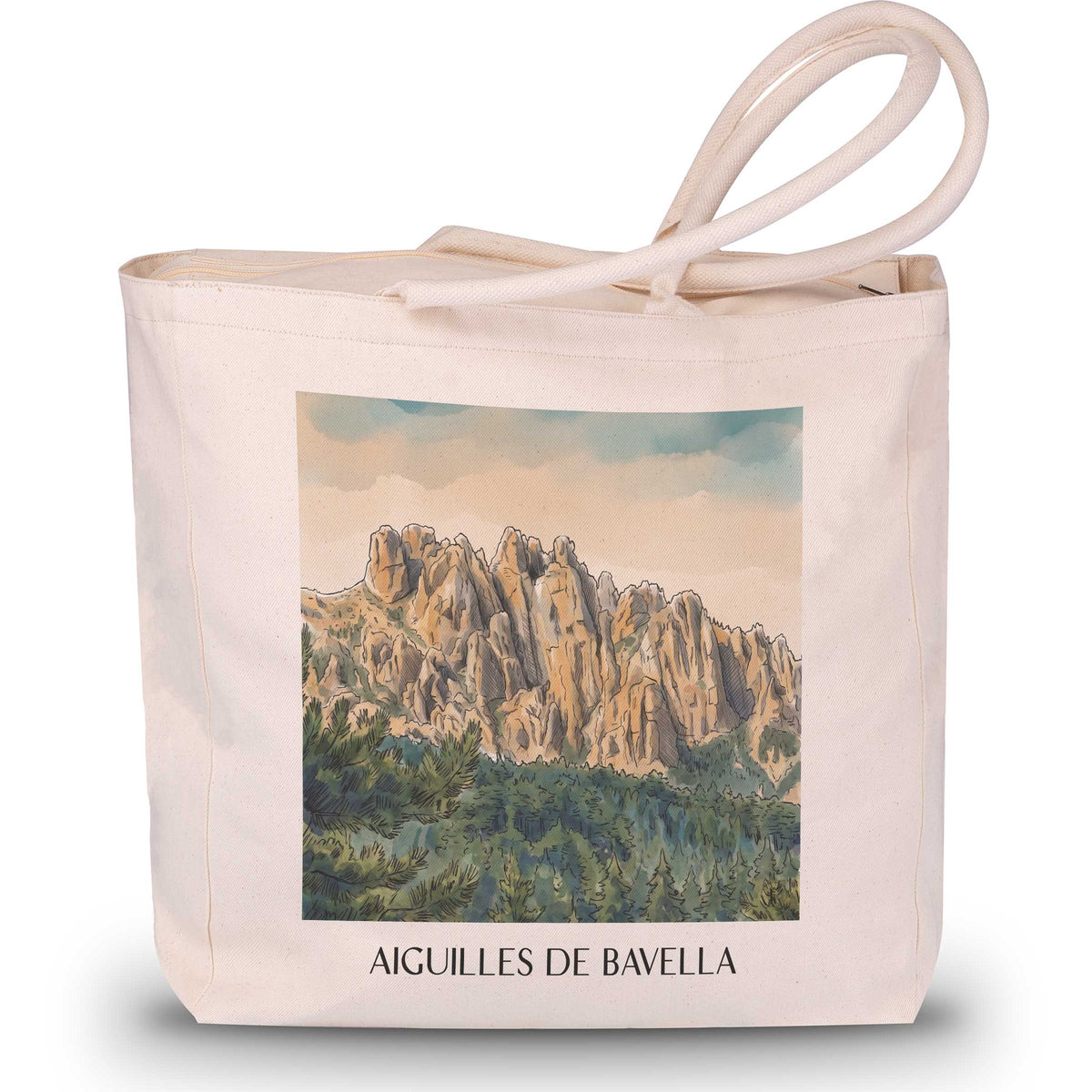 aiguilles-de-bavella-korsika-frankreich-einkaufstasche-aquarell