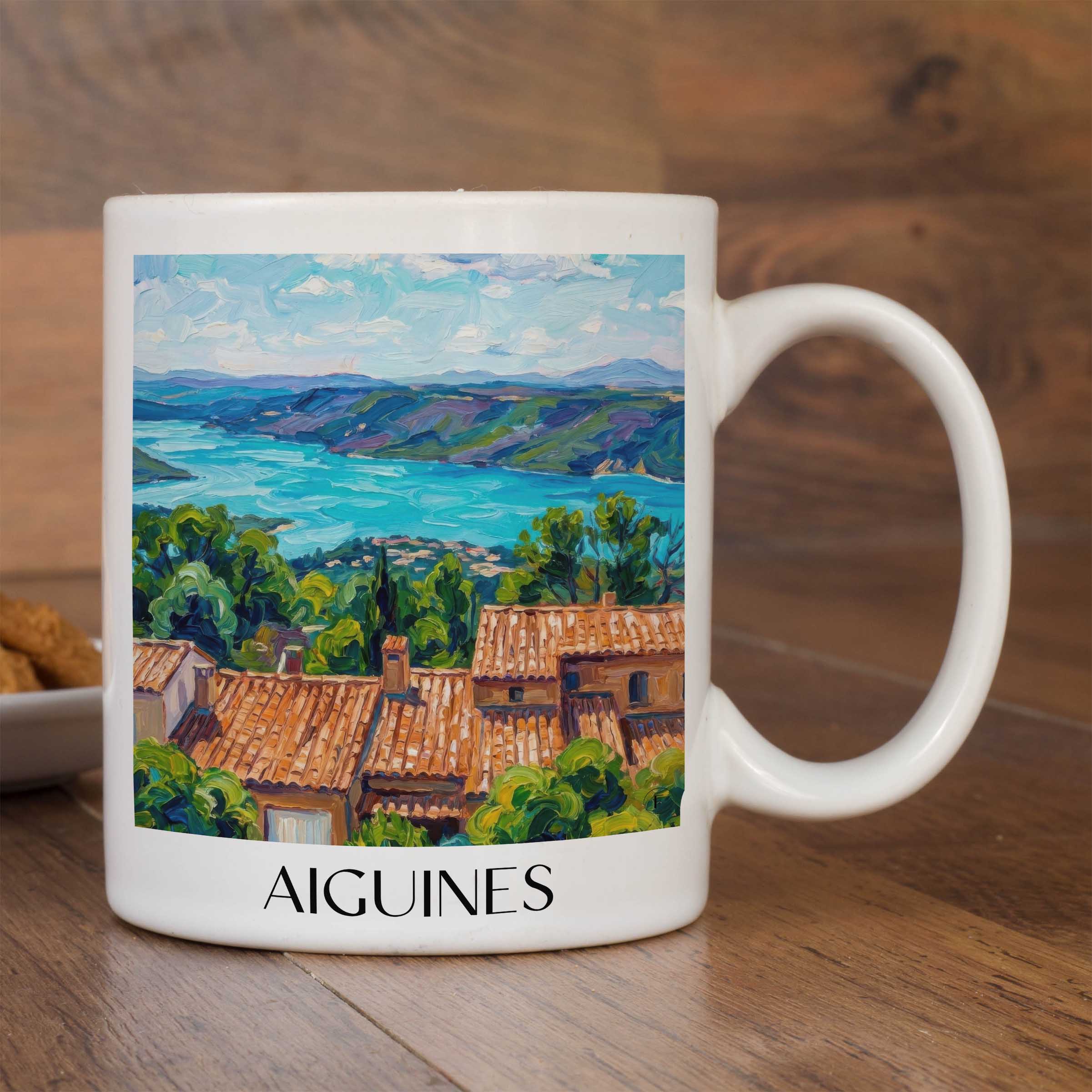 aiguines-verdon-frankreich-kaffeebecher-oil-painting-oelgemaelde