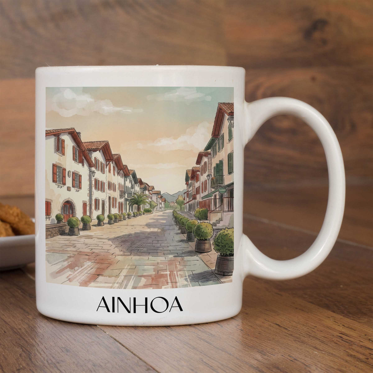 ainhoa-pays-basque-frankreich-kaffeebecher-aquarell