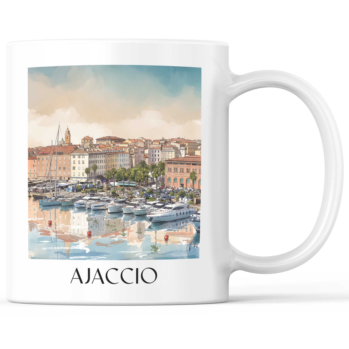 ajaccio-korsika-frankreich-kaffeebecher-aquarell