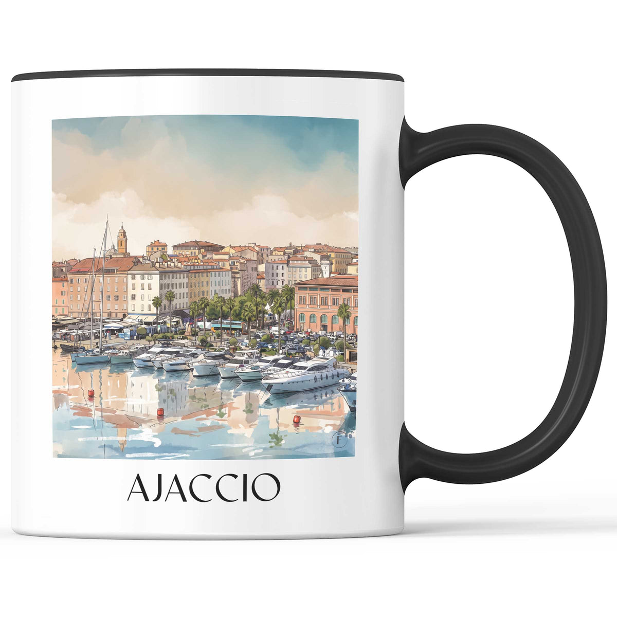 ajaccio-korsika-frankreich-kaffeebecher-aquarell