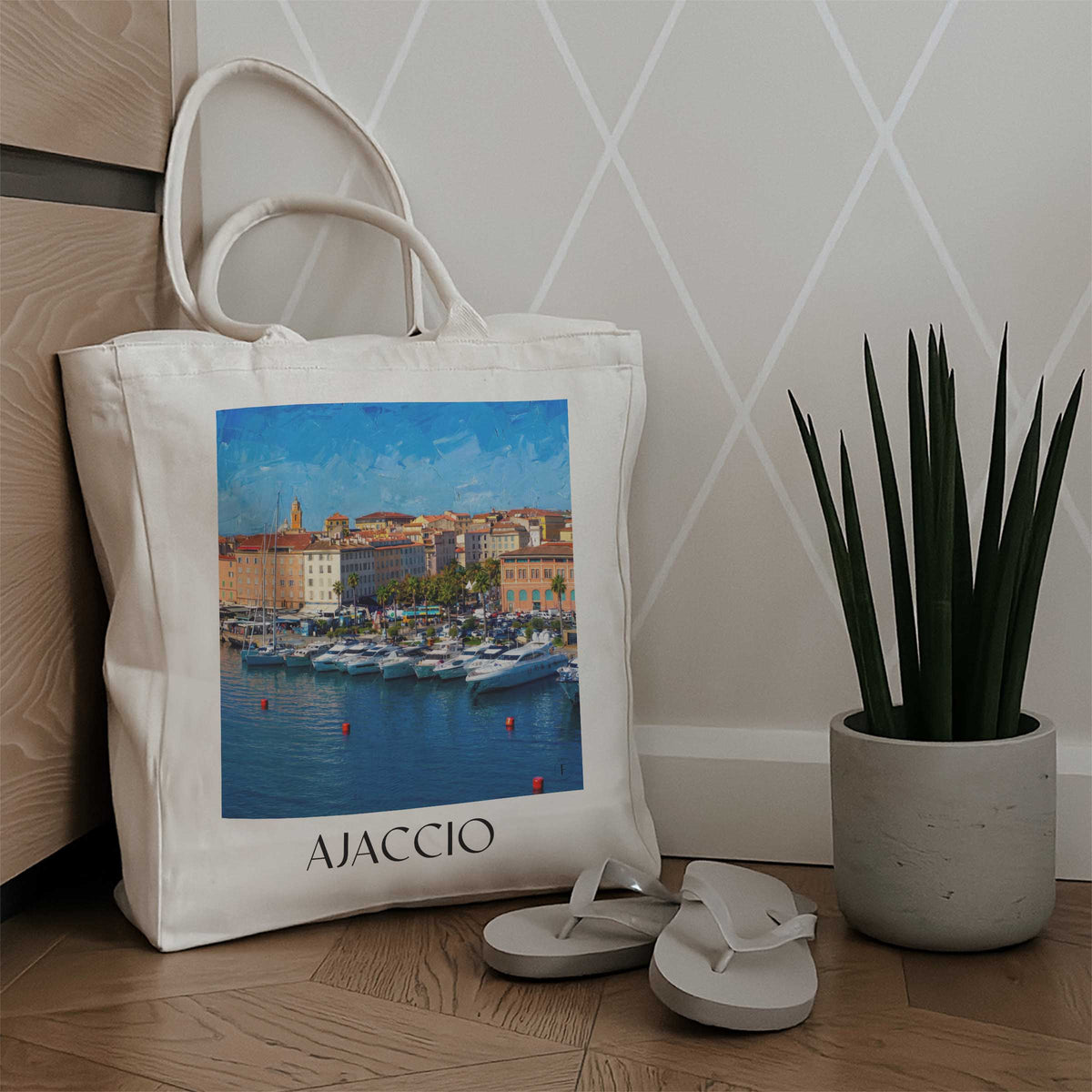 ajaccio-korsika-frankreich-einkaufstasche-oil-painting-oelgemaelde