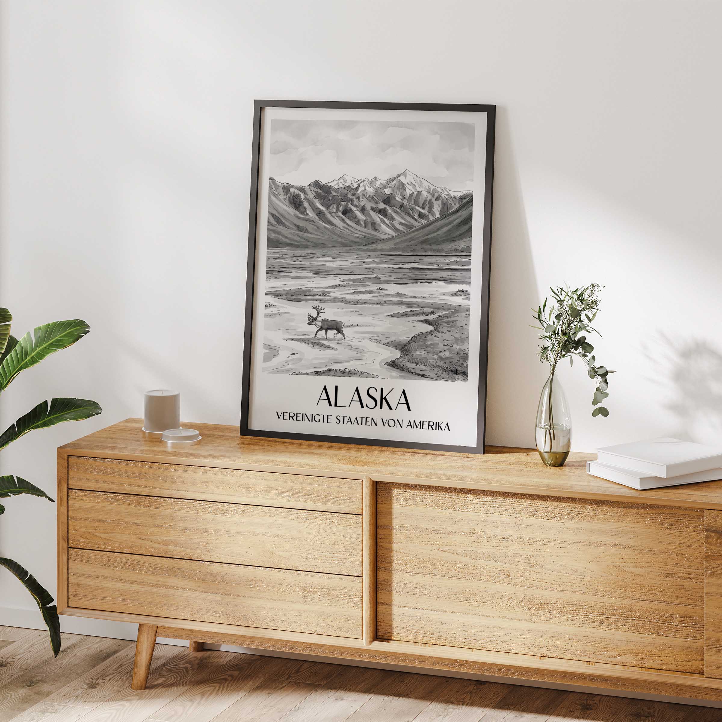 alaska-vereinigte-staaten-von-amerika-poster-aquarell-schwarz-weiss