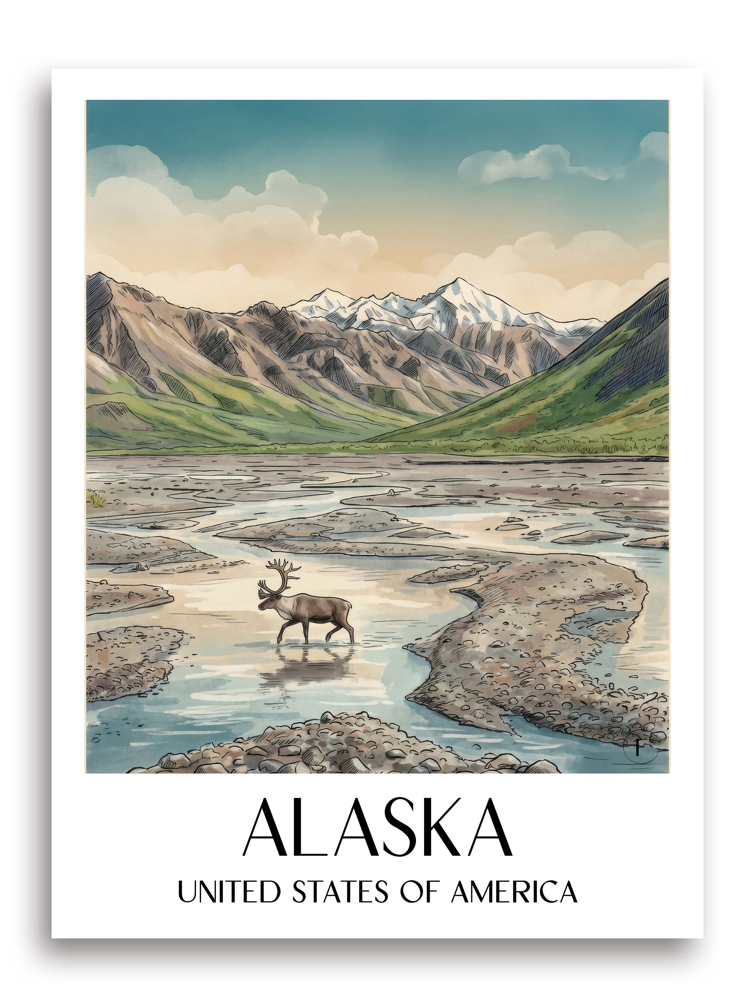 Alaska Poster - Vereinigte Staaten von Amerika Kunstdruck - Aquarell von A4 bis A1 - favplace