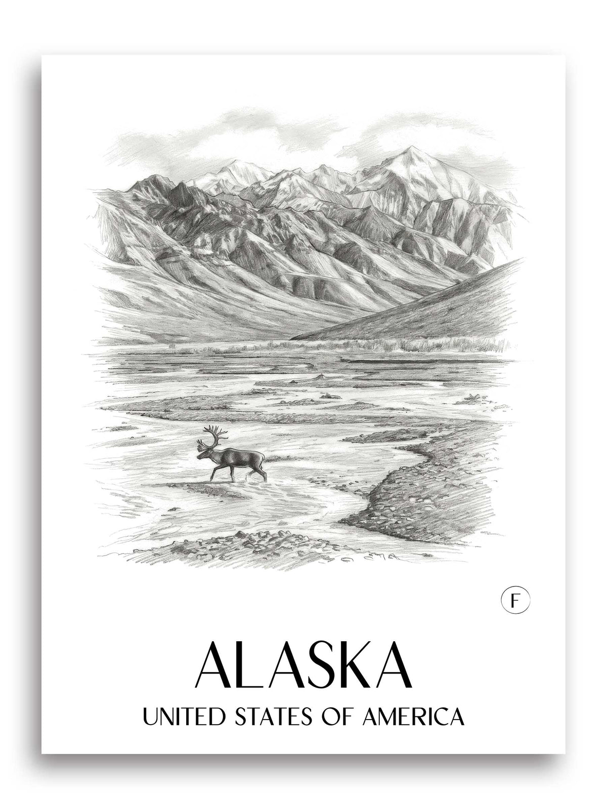 Alaska Poster - - Vereinigte Staaten von Amerika Kunstdruck - Zeichnung von A4 bis A1 - favplace