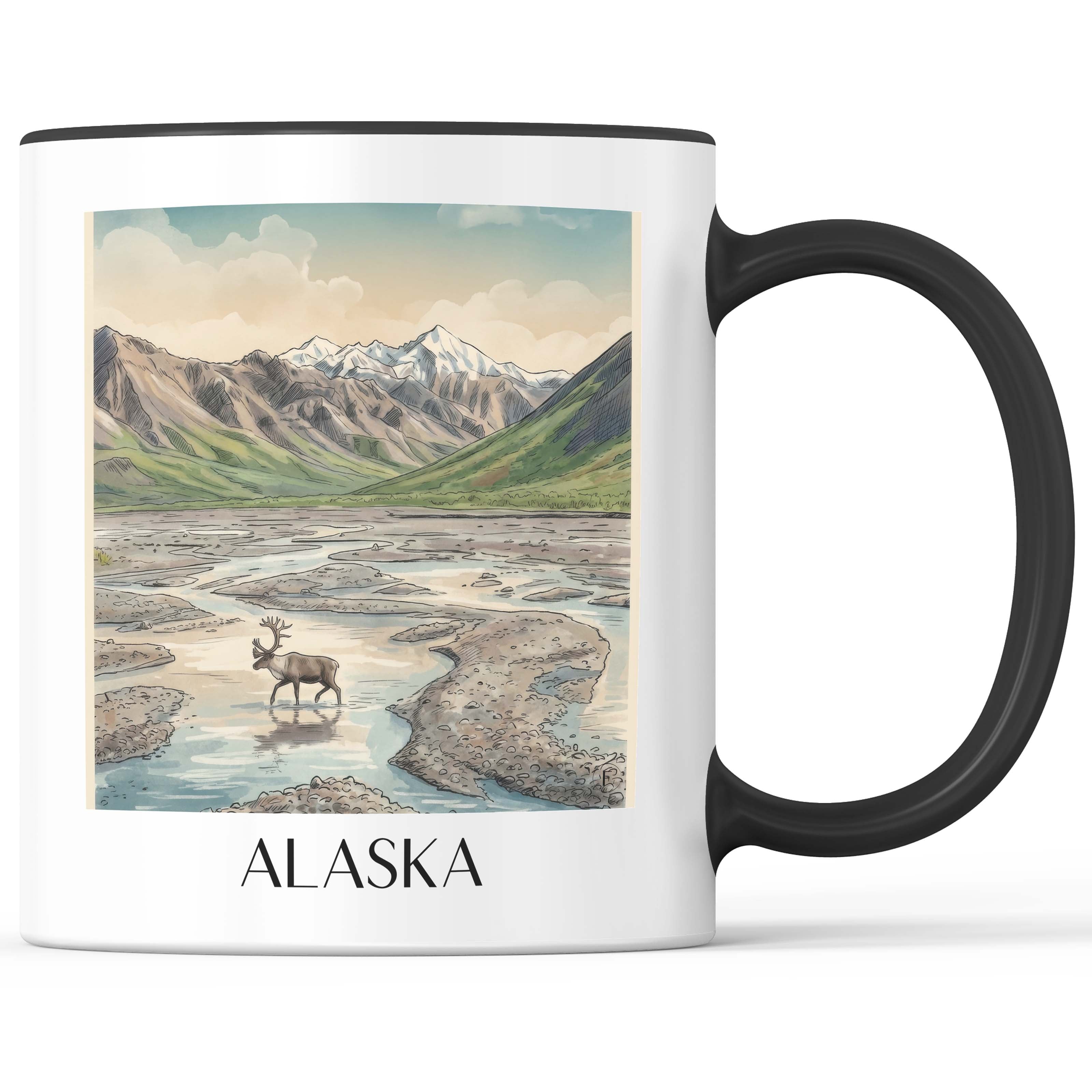 Alaska - Vereinigte Staaten von Amerika Becher - Kaffeetasse im Aquarell Stil - favplace
