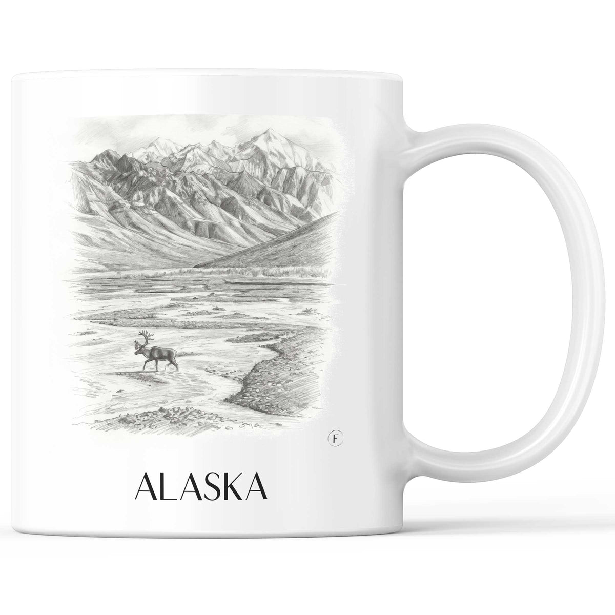 Alaska - Vereinigte Staaten von Amerika Becher - Kaffeetasse im Zeichnung Stil - favplace
