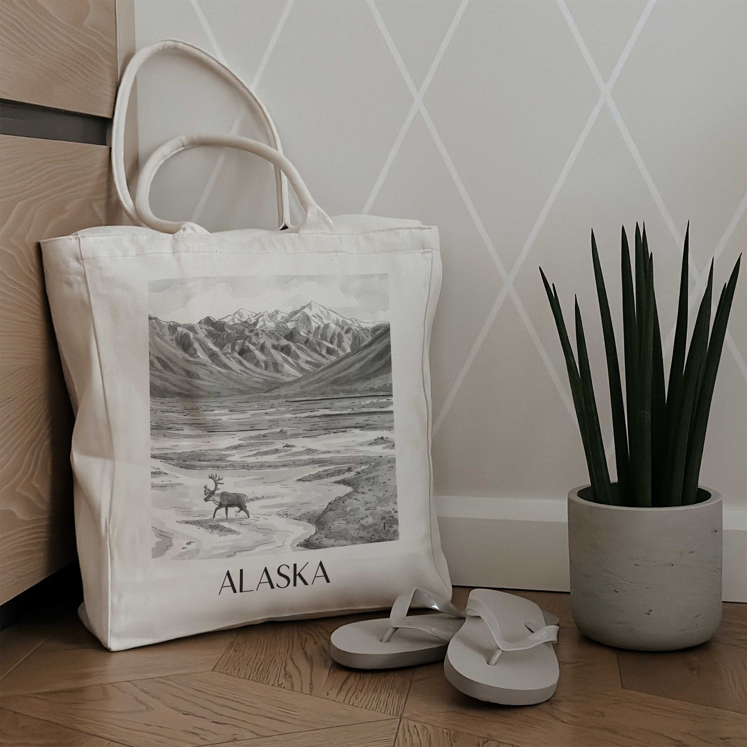 alaska-vereinigte-staaten-von-amerika-einkaufstasche-aquarell-schwarz-weiss