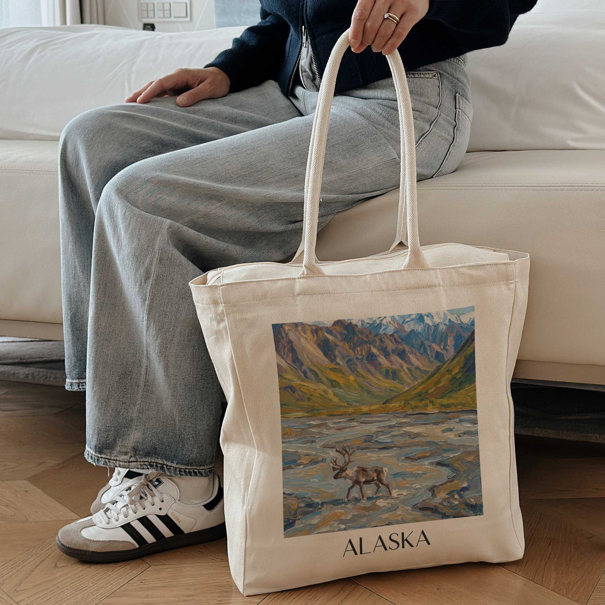 alaska-vereinigte-staaten-von-amerika-einkaufstasche-oil-painting-oelgemaelde