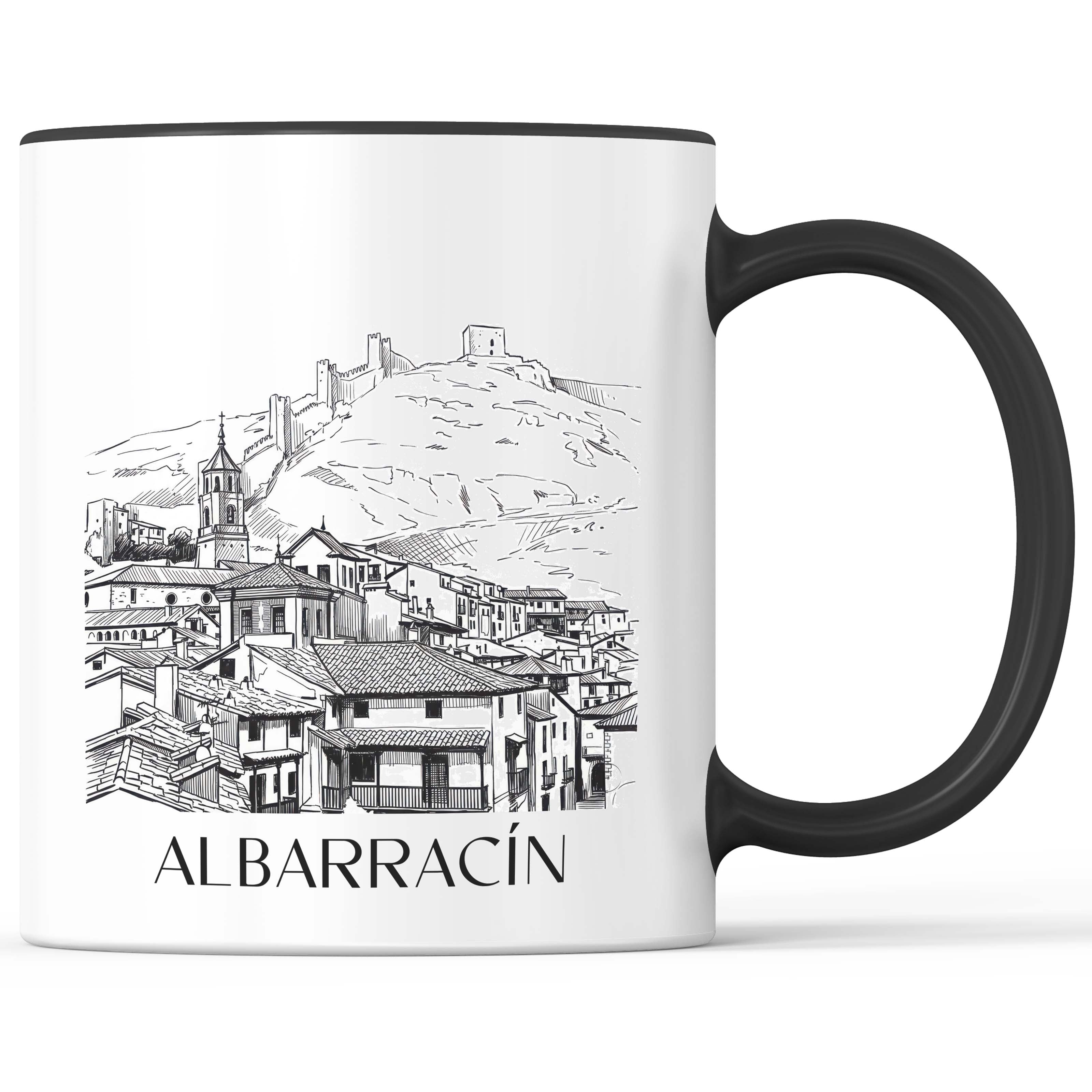 albarracín-spanien-spanien-und-spanien-kaffeebecher-skizze