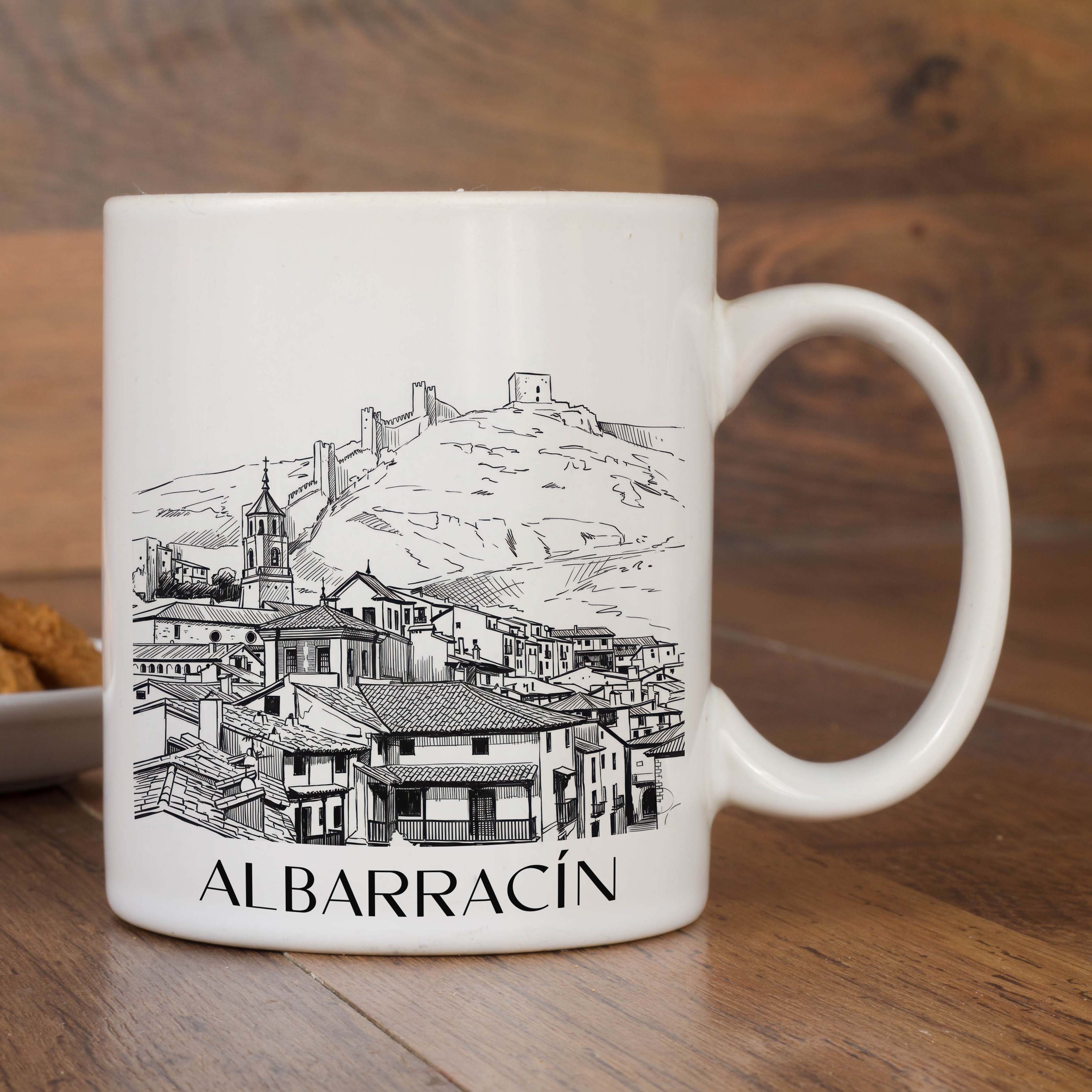 albarracín-spanien-spanien-und-spanien-kaffeebecher-skizze