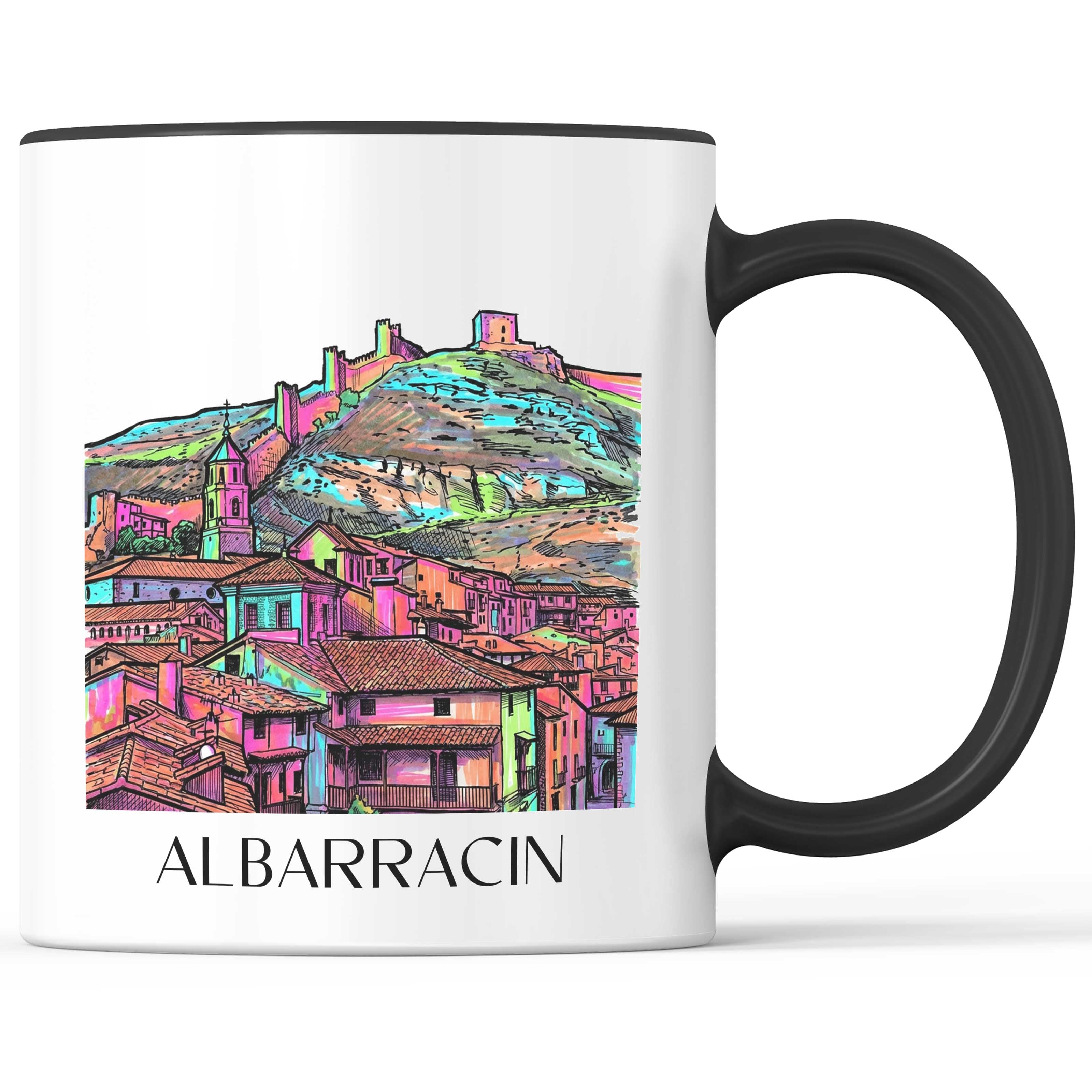 Albarracín Kaffeebecher - Spanien - Spanien und Spanien Becher - Kaffeetasse im Tag Graffiti Stil - favplace