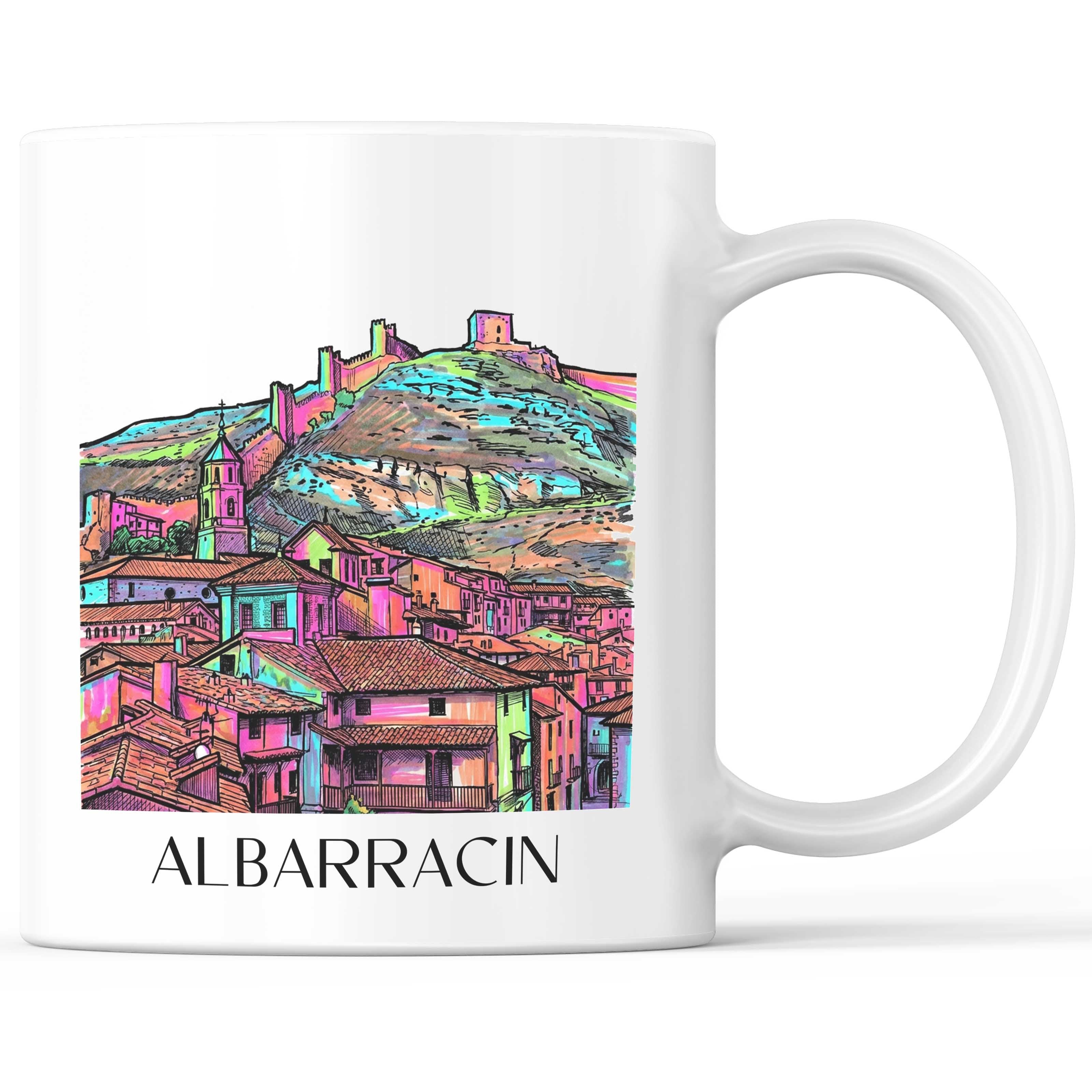 Albarracín Kaffeebecher - Spanien - Spanien und Spanien Becher - Kaffeetasse im Tag Graffiti Stil - favplace