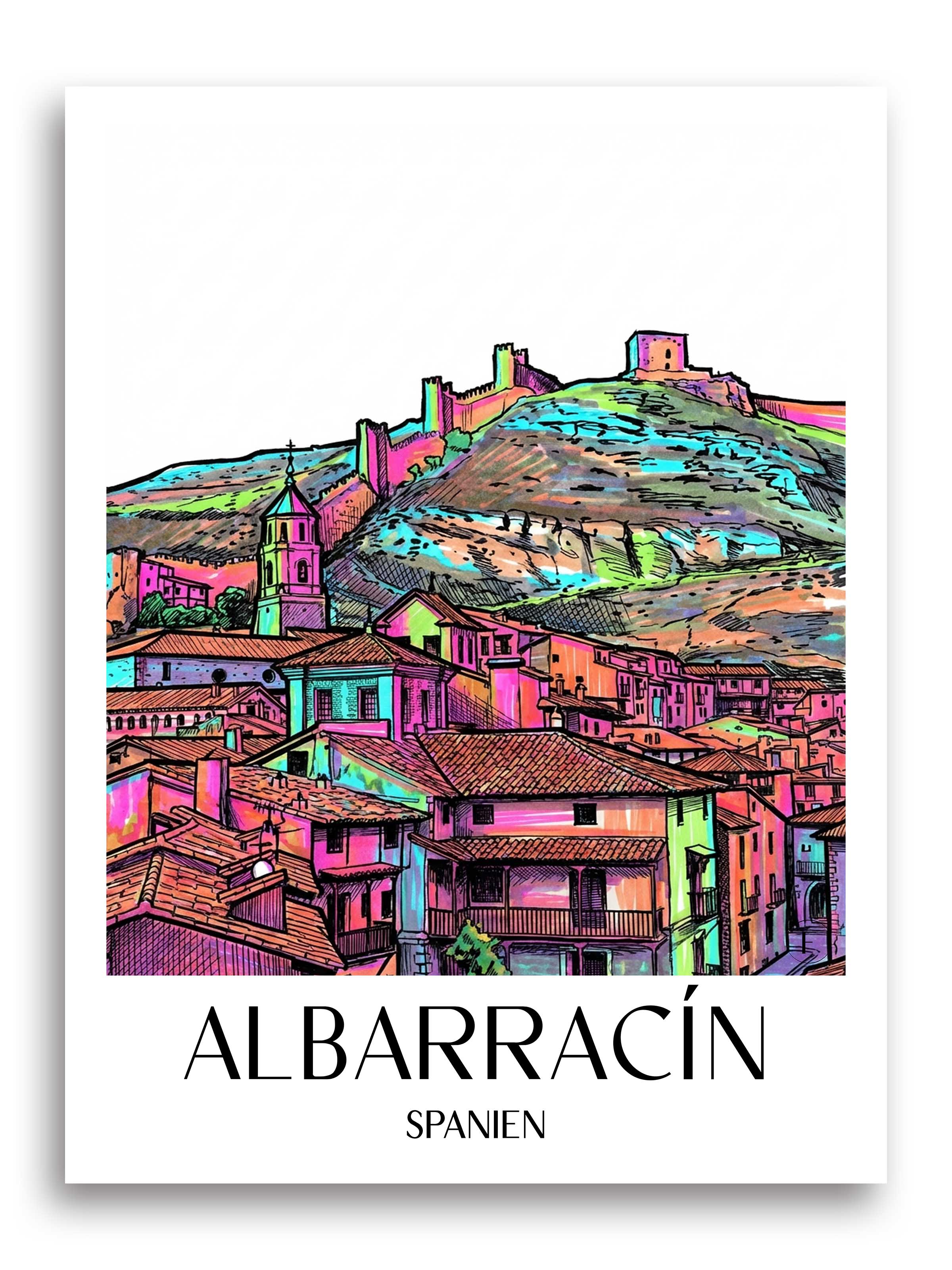 albarracín-spanien-spanien-poster-graffiti