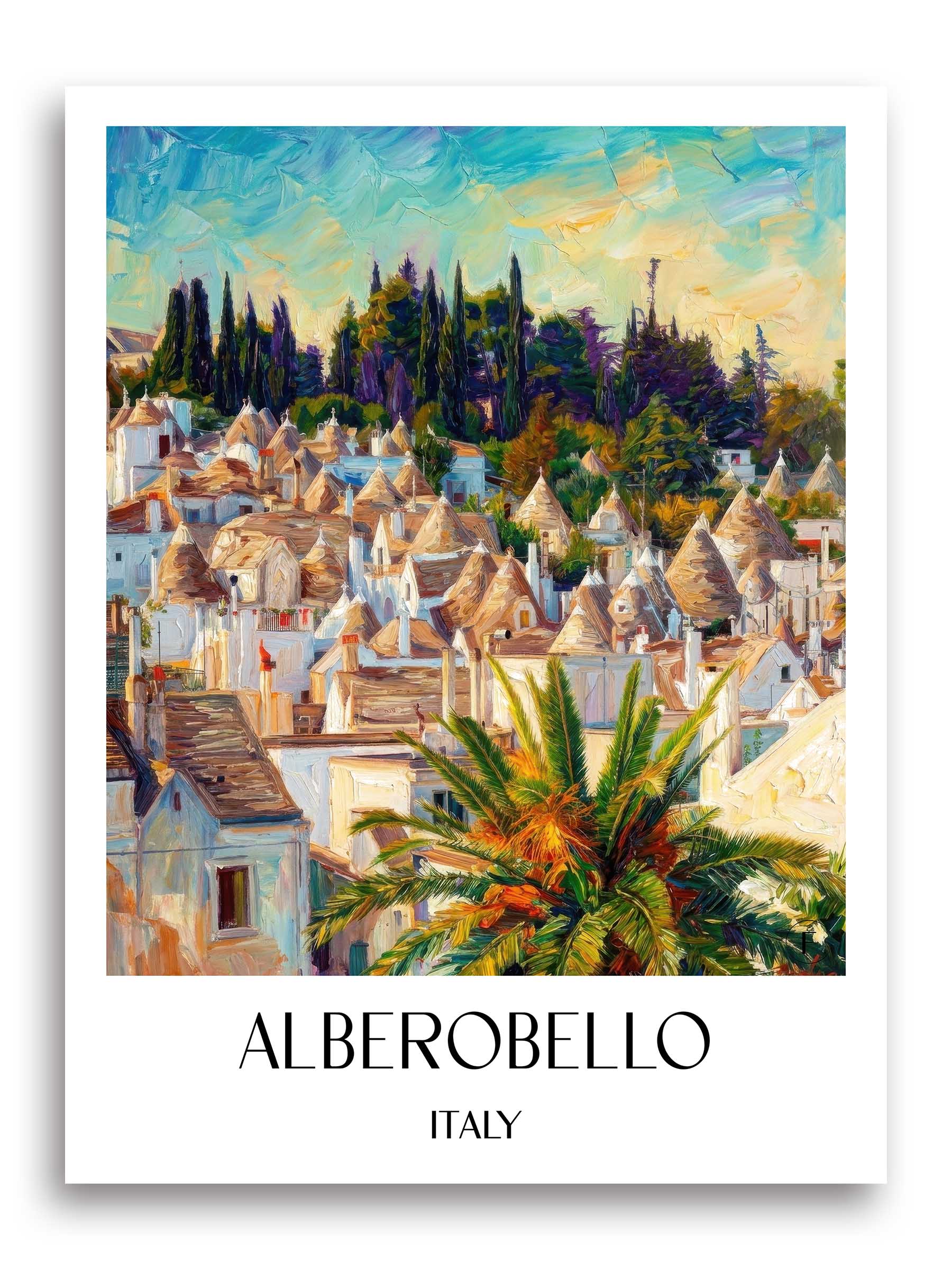 Alberobello Poster - - Italien Kunstdruck - Ölgemälde von A4 bis A1 - favplace