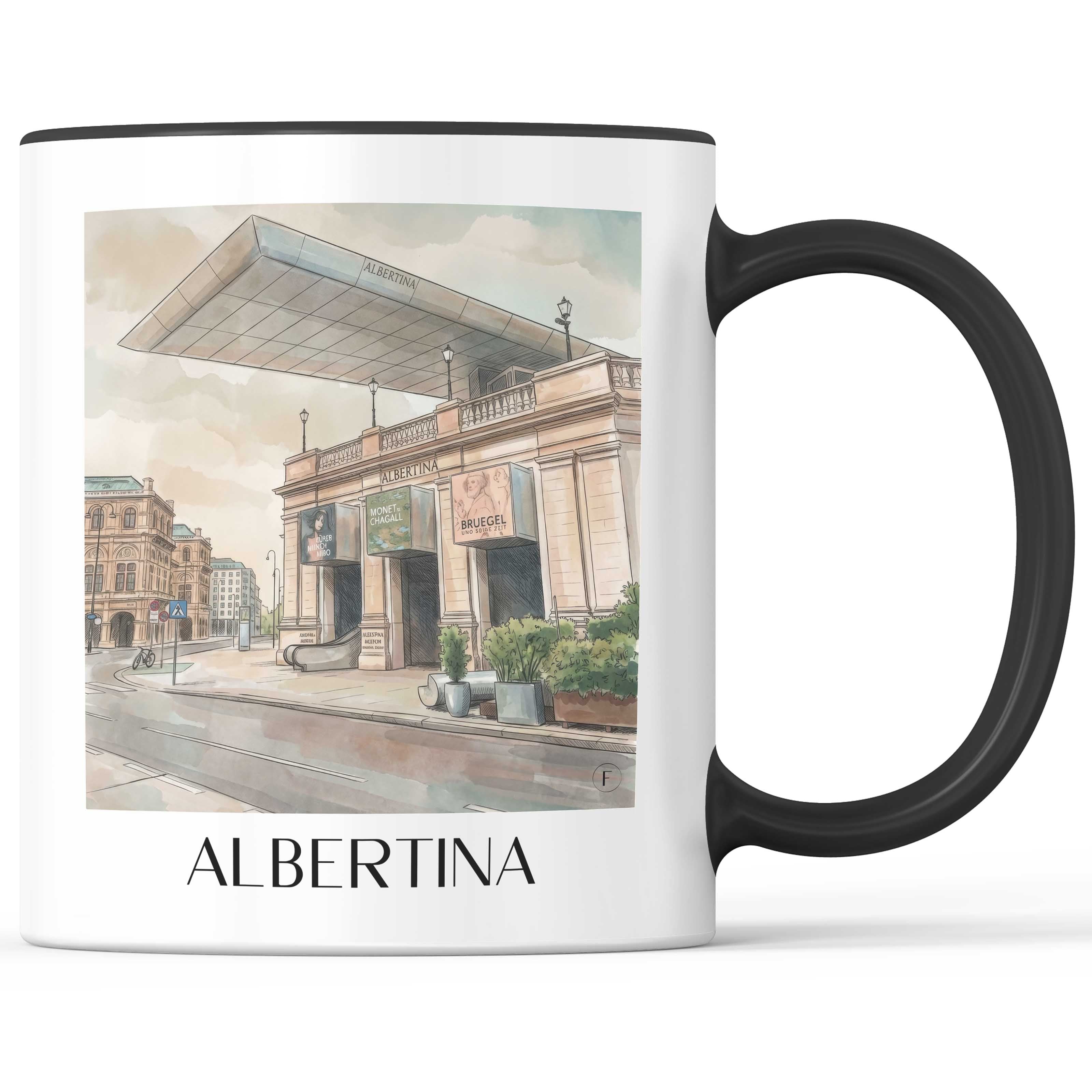 Albertina Kaffeebecher - Wien - Österreich Becher - Kaffeetasse im Aquarell Stil - favplace