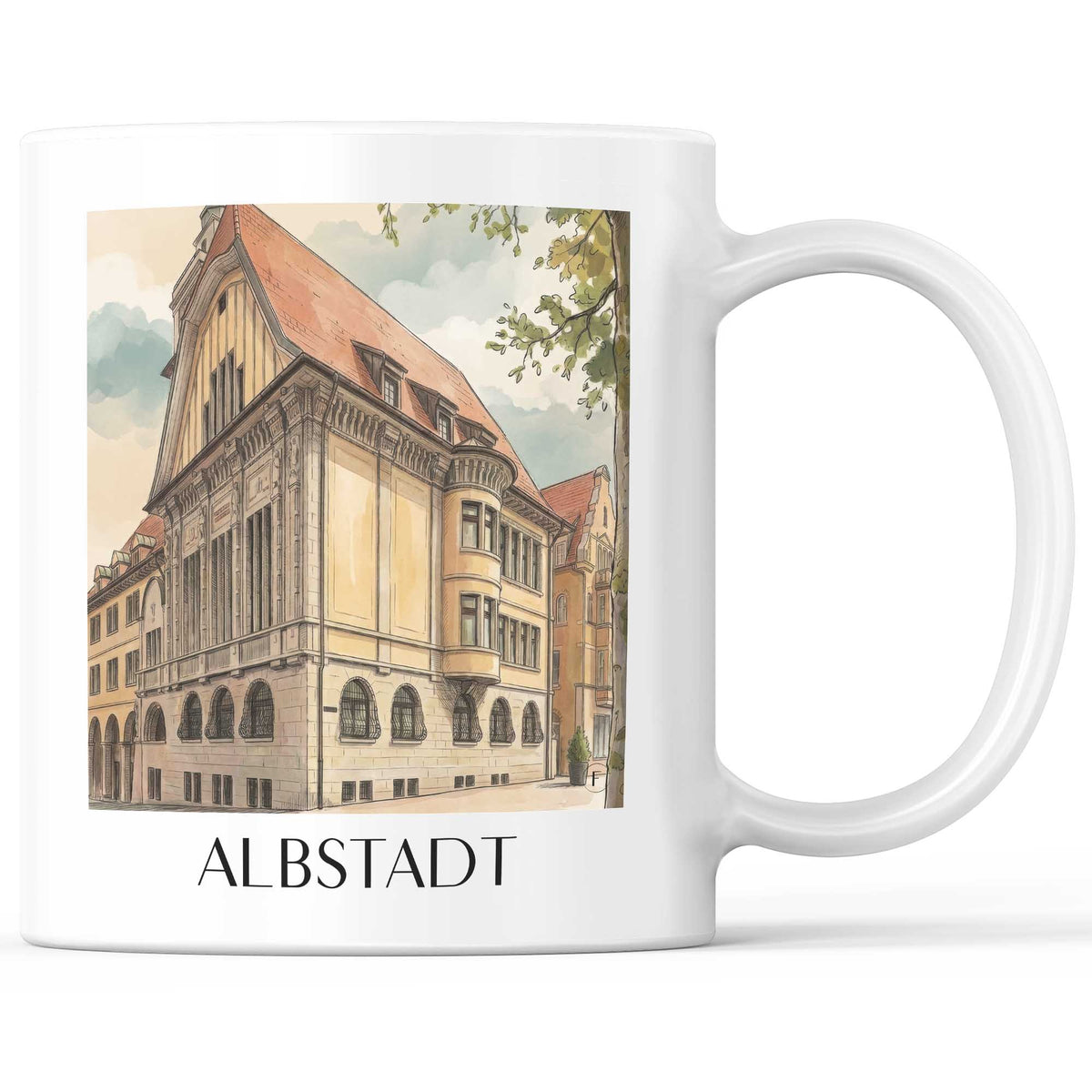 Albstadt Kaffeebecher - Schwäbische Alb - Deutschland Becher - Kaffeetasse im Aquarell Stil - favplace