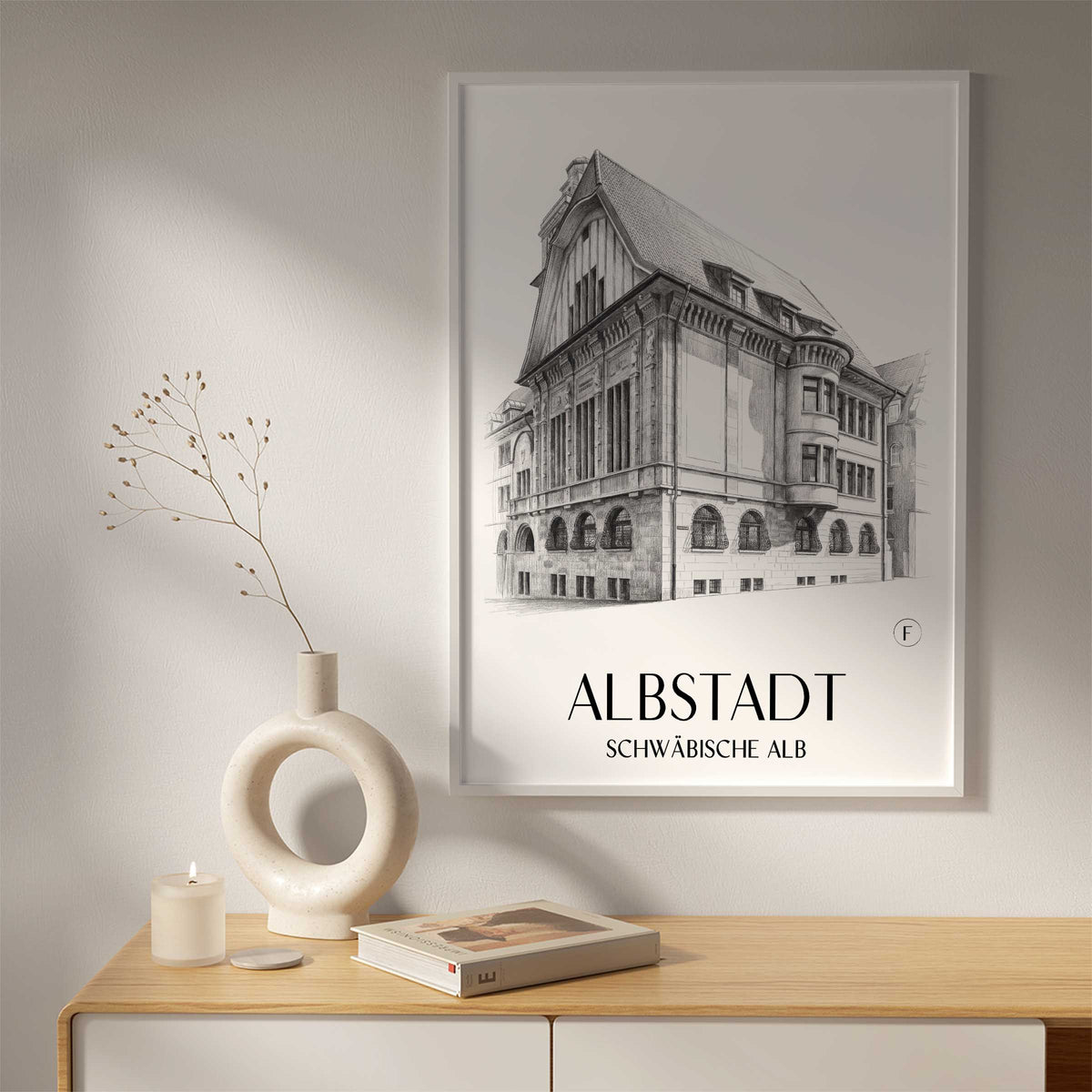 albstadt-schwäbische-alb-deutschland-poster-bleistift-zeichnung-drawing