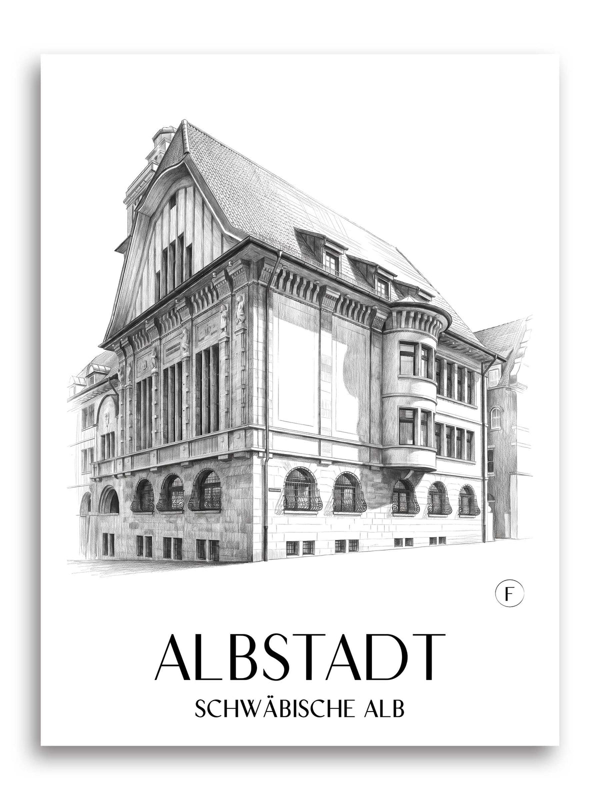 albstadt-schwäbische-alb-deutschland-poster-bleistift-zeichnung-drawing