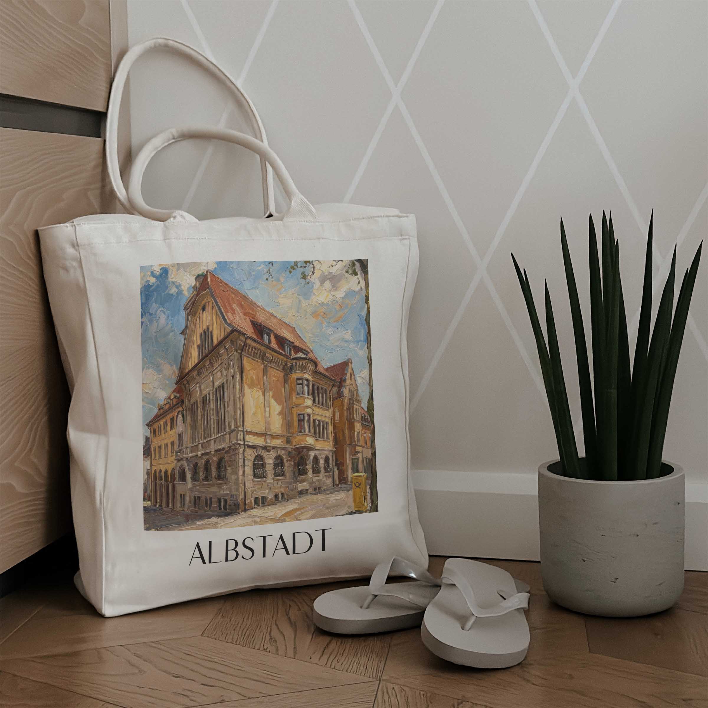 albstadt-schwäbische-alb-deutschland-einkaufstasche-oil-painting-oelgemaelde