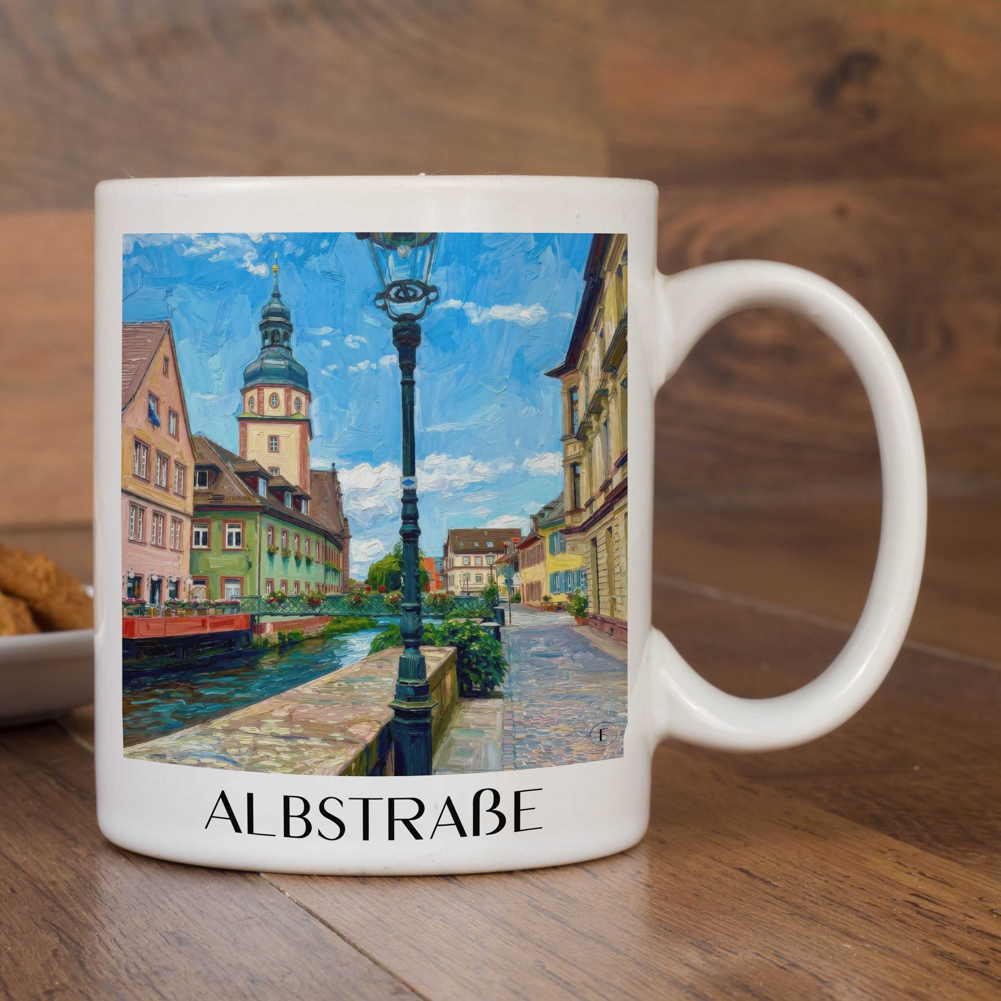 albstraße-ettlingen-deutschland-kaffeebecher-oil-painting-oelgemaelde