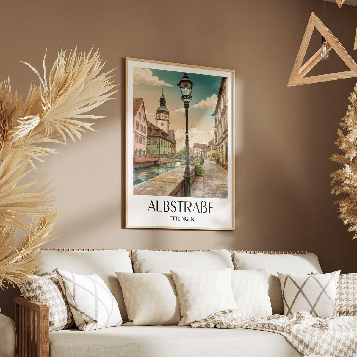 albstraße-ettlingen-deutschland-poster-aquarell