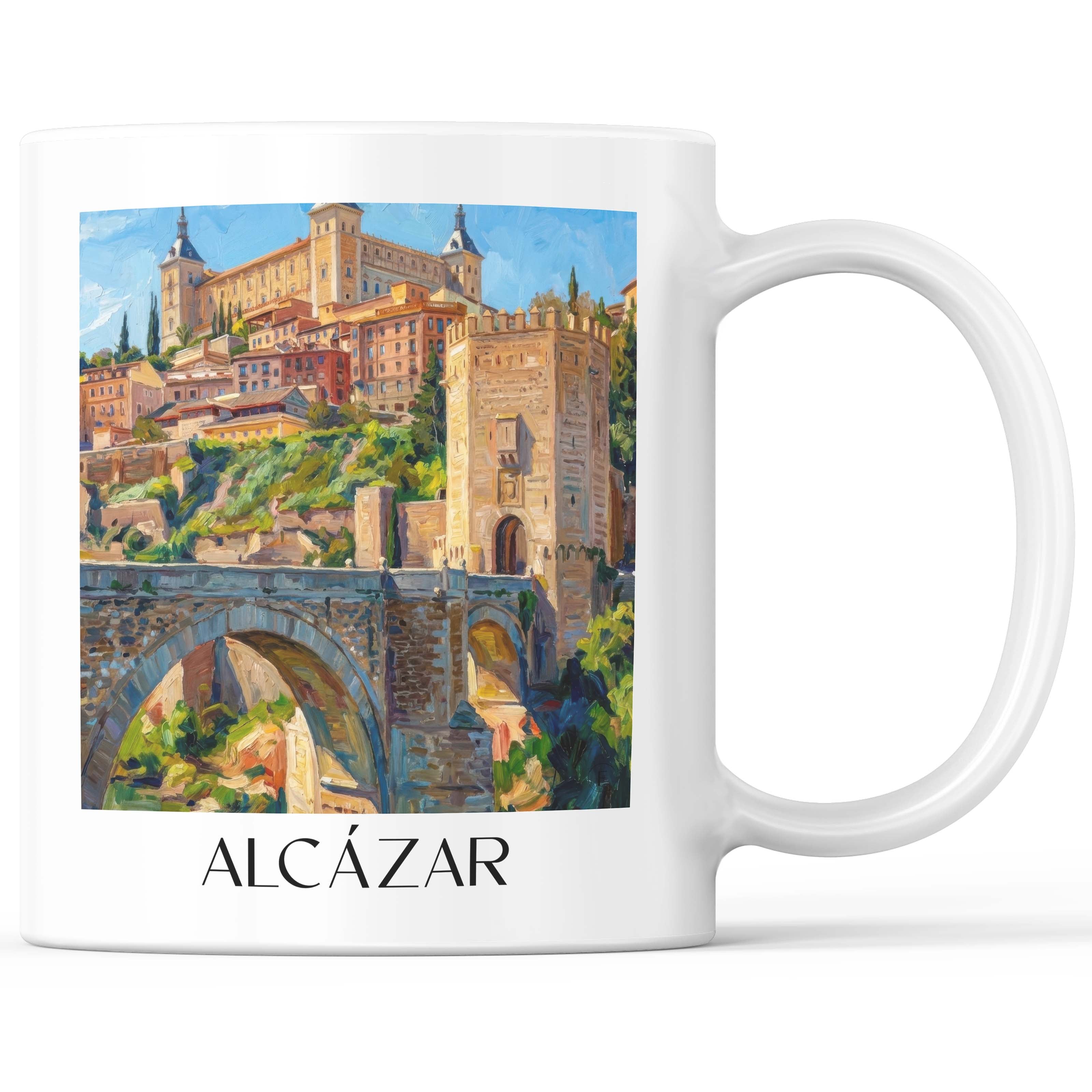 Alcázar Kaffeebecher - Toledo - Spanien Becher - Kaffeetasse im Ölgemälde Stil - favplace