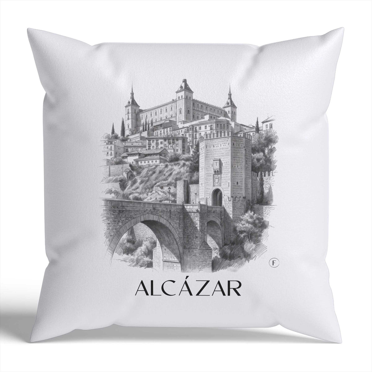 alcázar-toledo-spanien-kissenbezug-bleistift-zeichnung-drawing