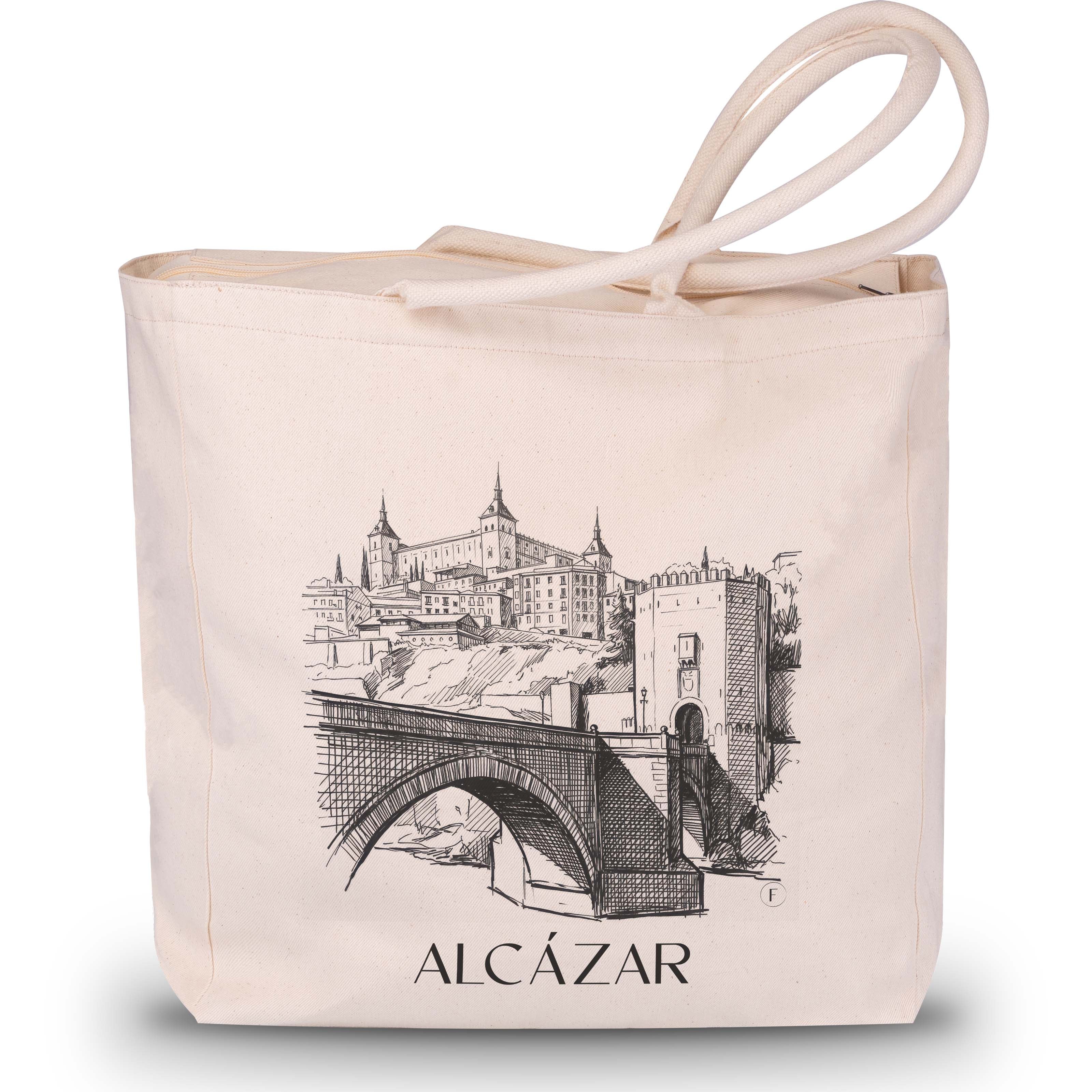 alcázar--toledo-spanien-einkaufstasche-skizze