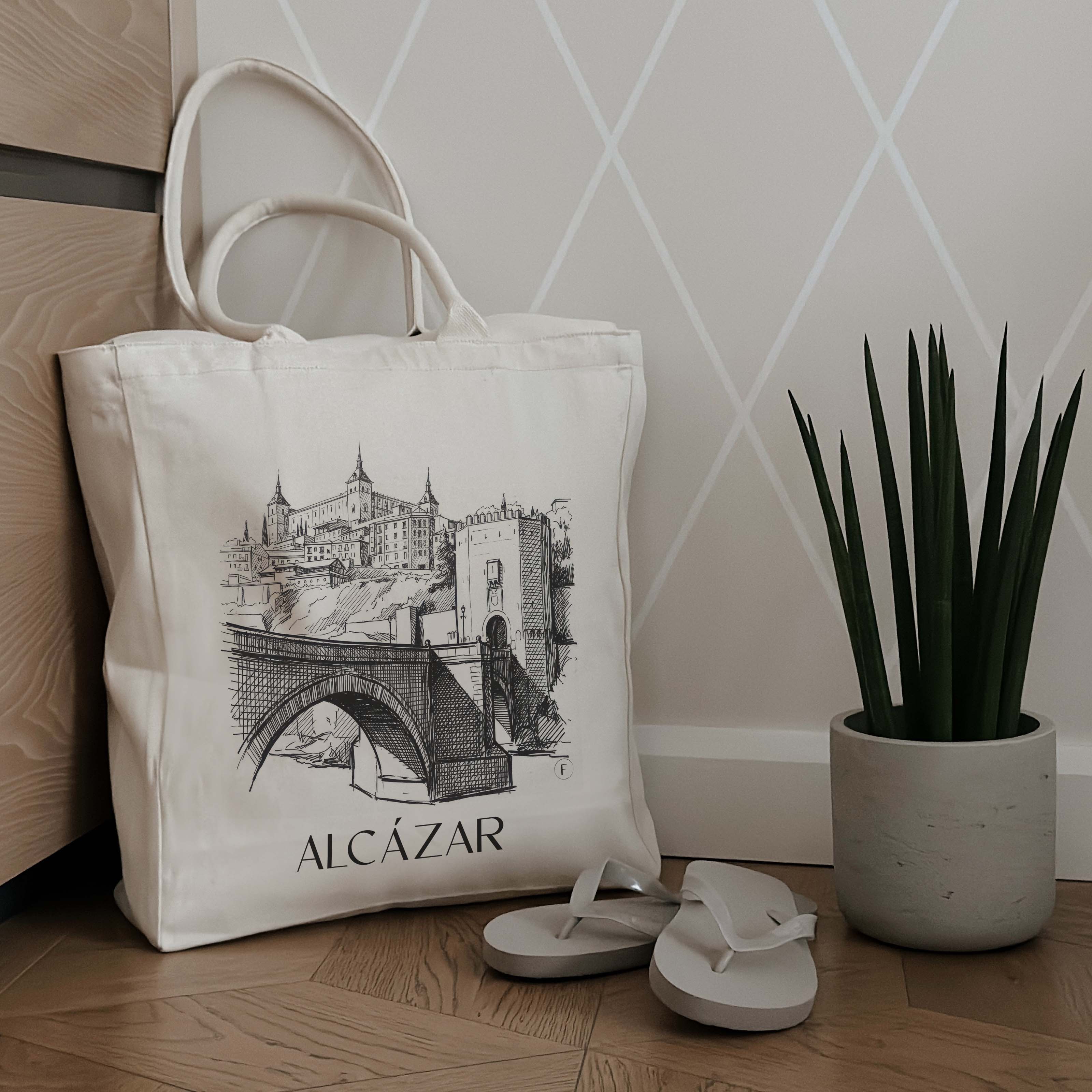 alcázar--toledo-spanien-einkaufstasche-skizze