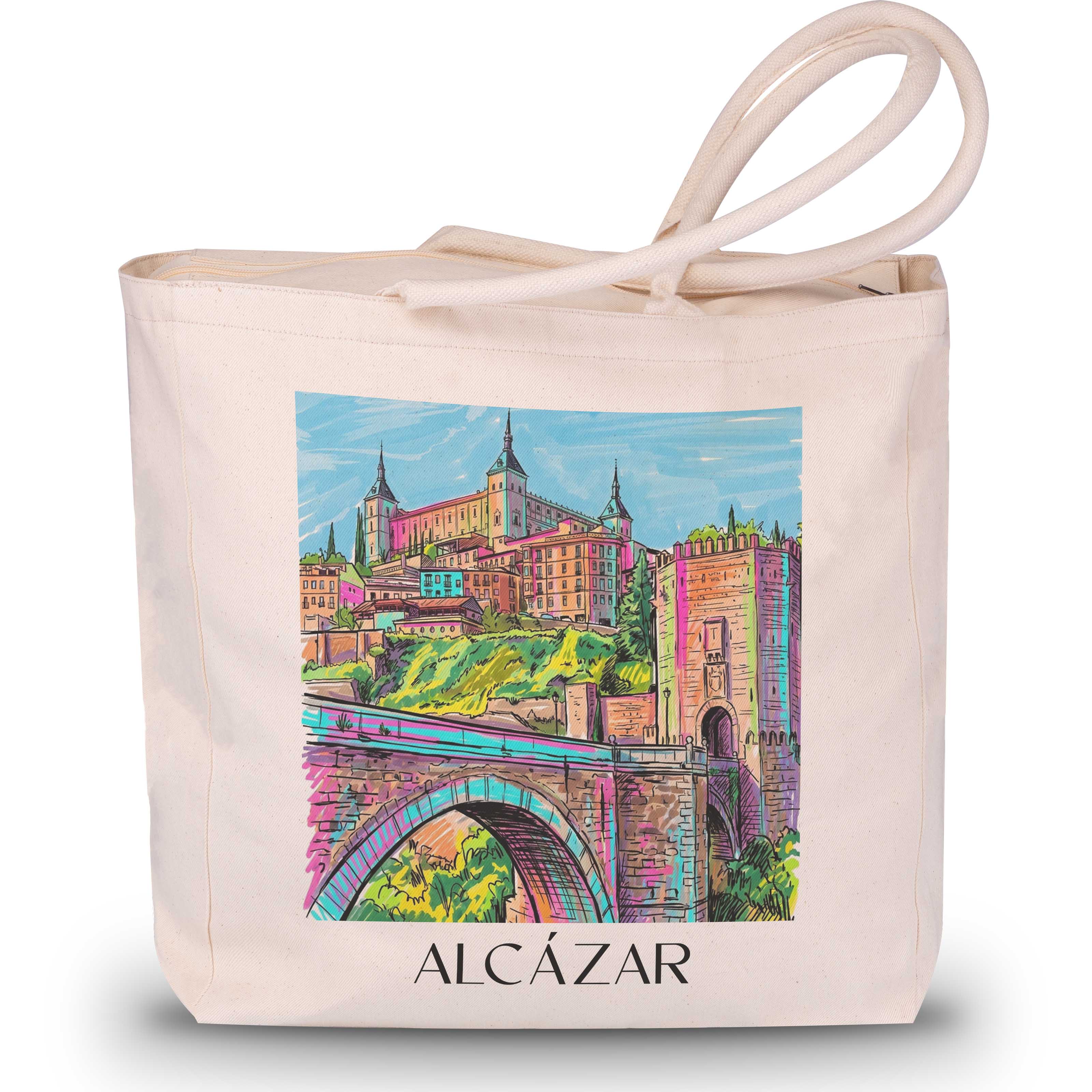 Alcázar Shopping Tasche - Toledo - Spanien Tote Bag - Einkaufstasche im Tag Graffiti Stil - favplace