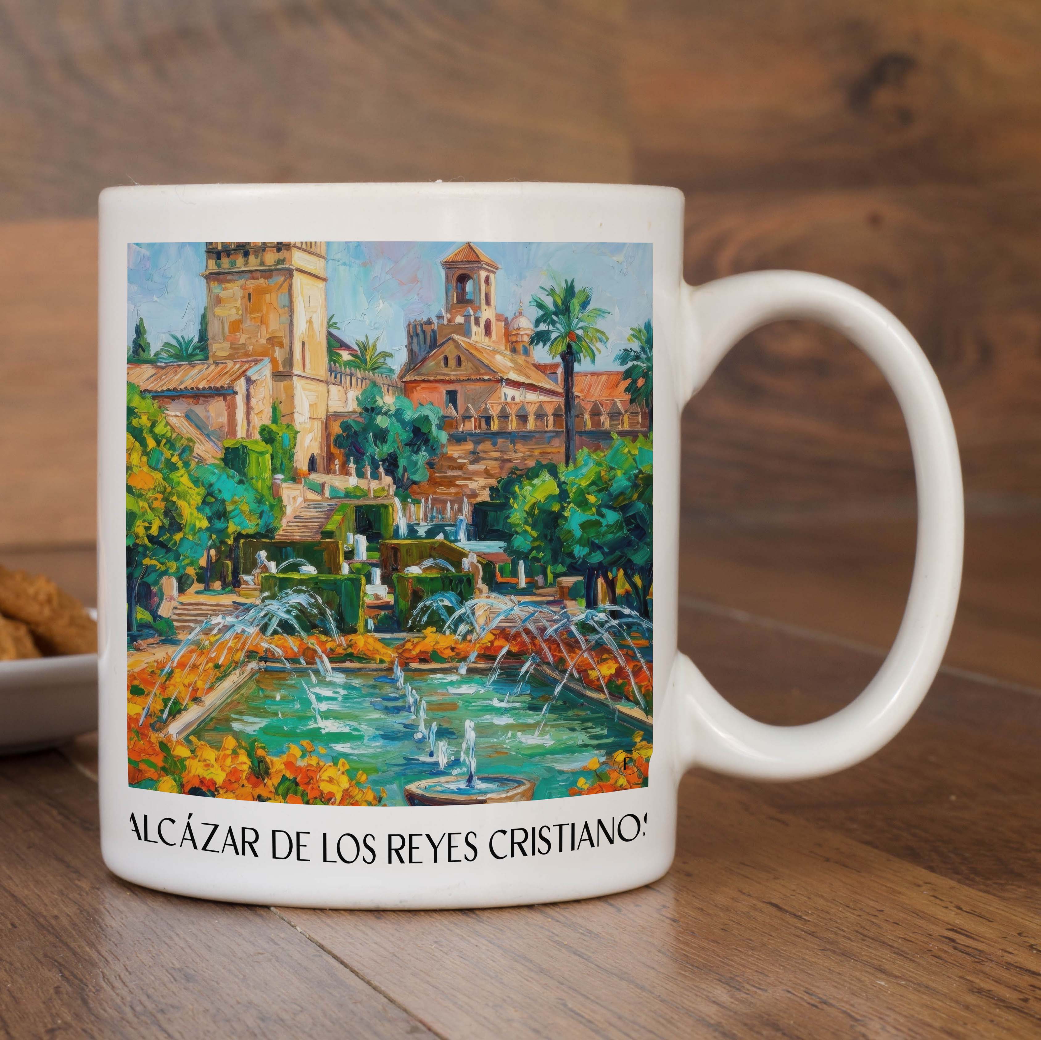 alcázar-de-los-reyes-cristianos-córdoba-spanien-kaffeebecher-oil-painting-oelgemaelde