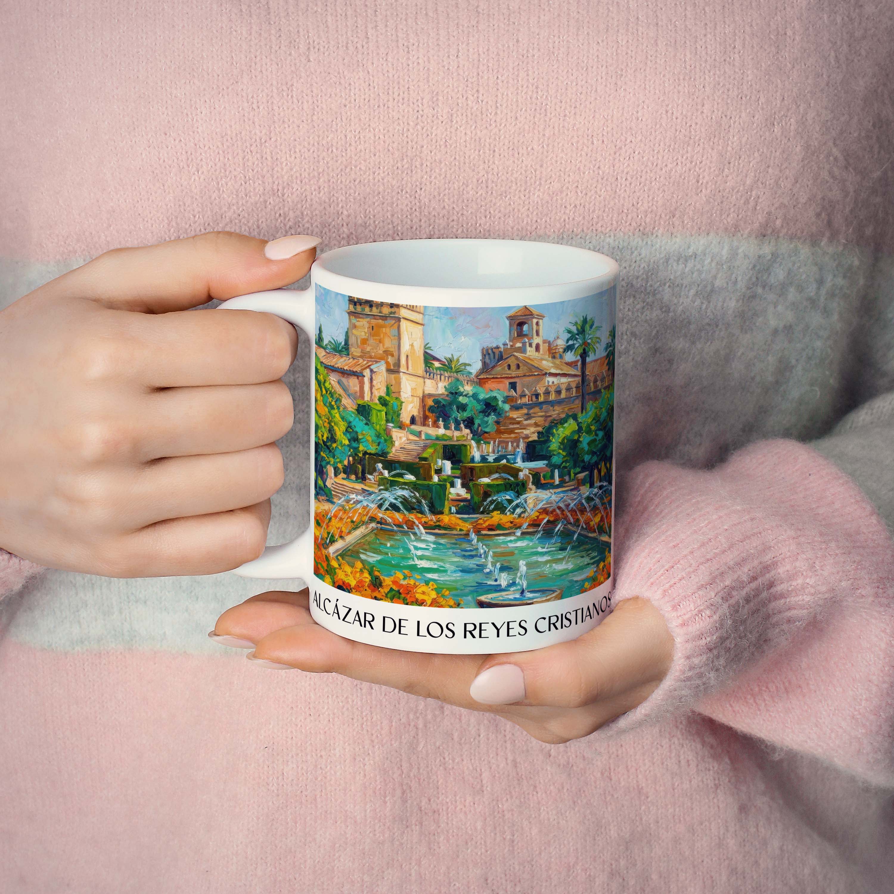 alcázar-de-los-reyes-cristianos-córdoba-spanien-kaffeebecher-oil-painting-oelgemaelde