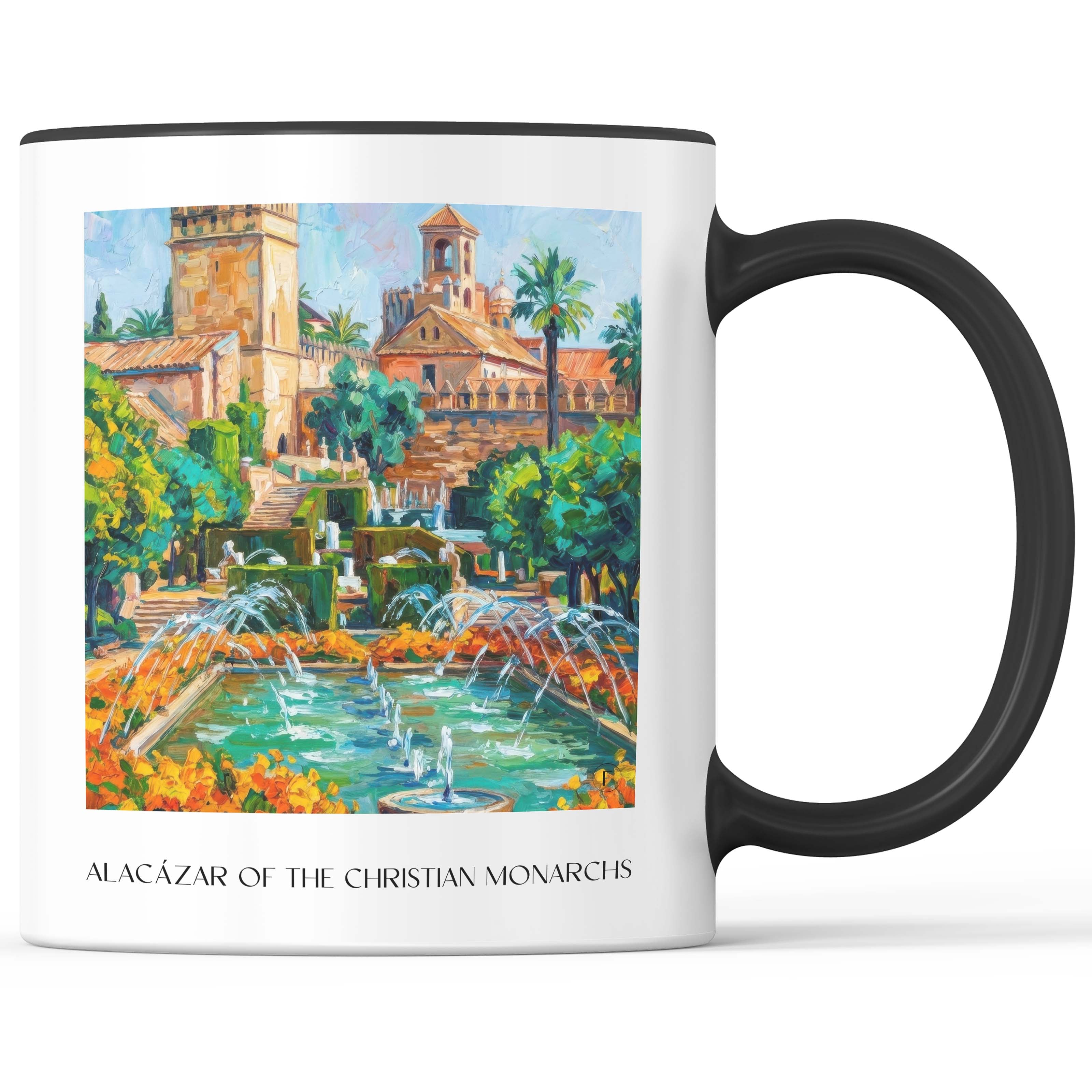 Alcázar de los Reyes Cristianos Kaffeebecher - Córdoba - Spanien Becher - Kaffeetasse im Ölgemälde Stil - favplace