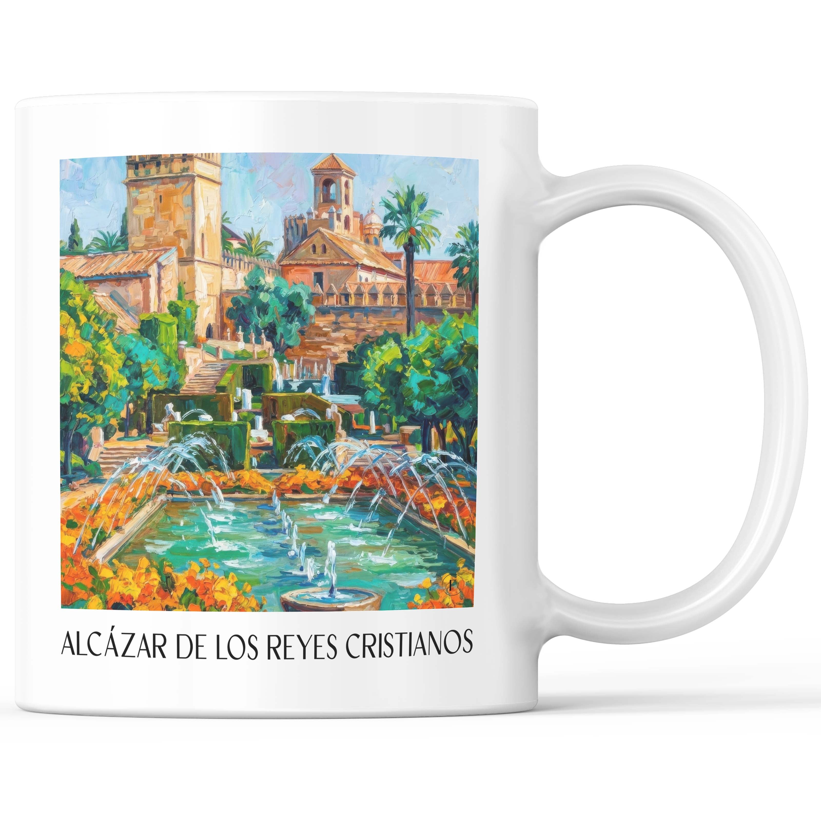 Alcázar de los Reyes Cristianos Kaffeebecher - Córdoba - Spanien Becher - Kaffeetasse im Ölgemälde Stil - favplace