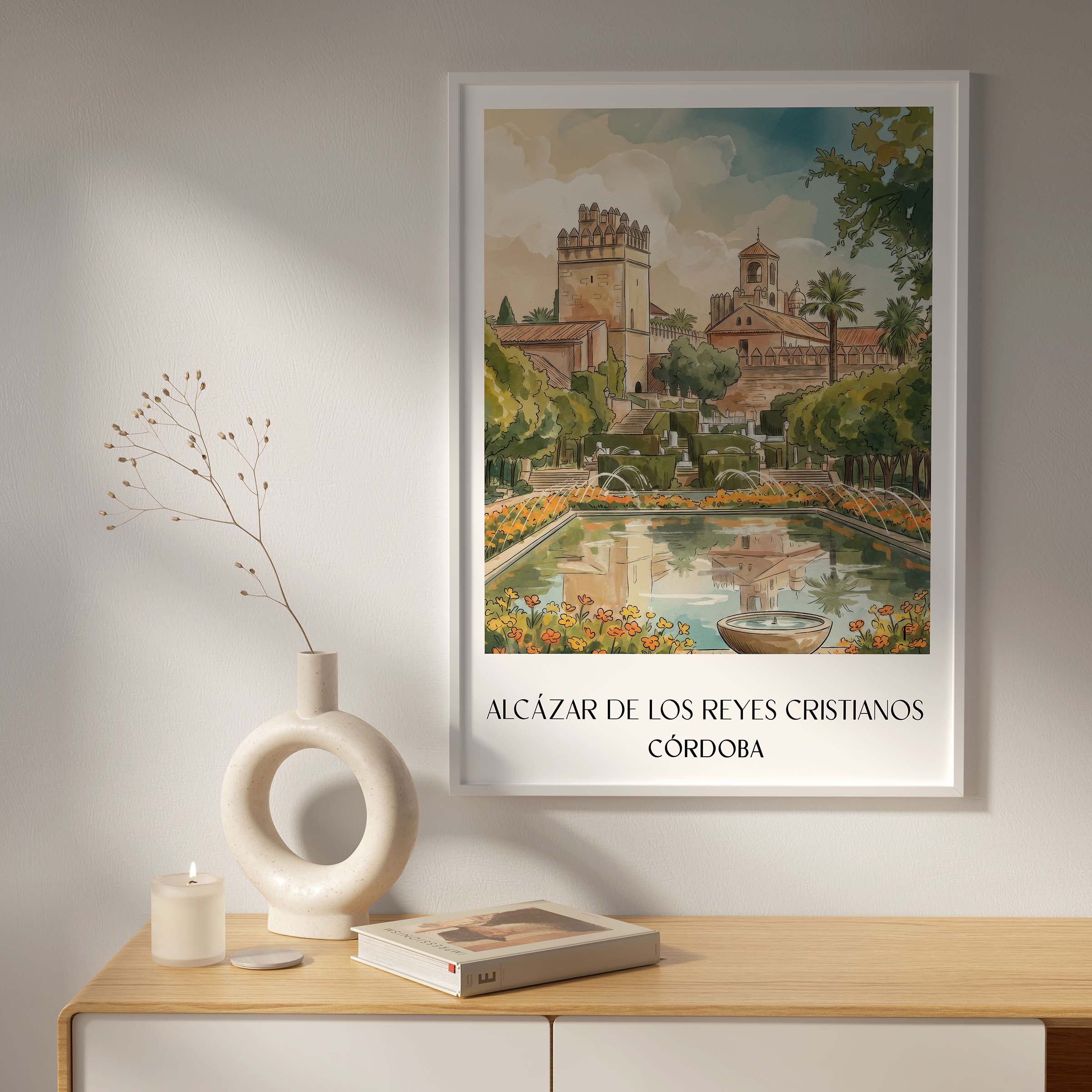 alcázar-de-los-reyes-cristianos-córdoba-spanien-poster-aquarell