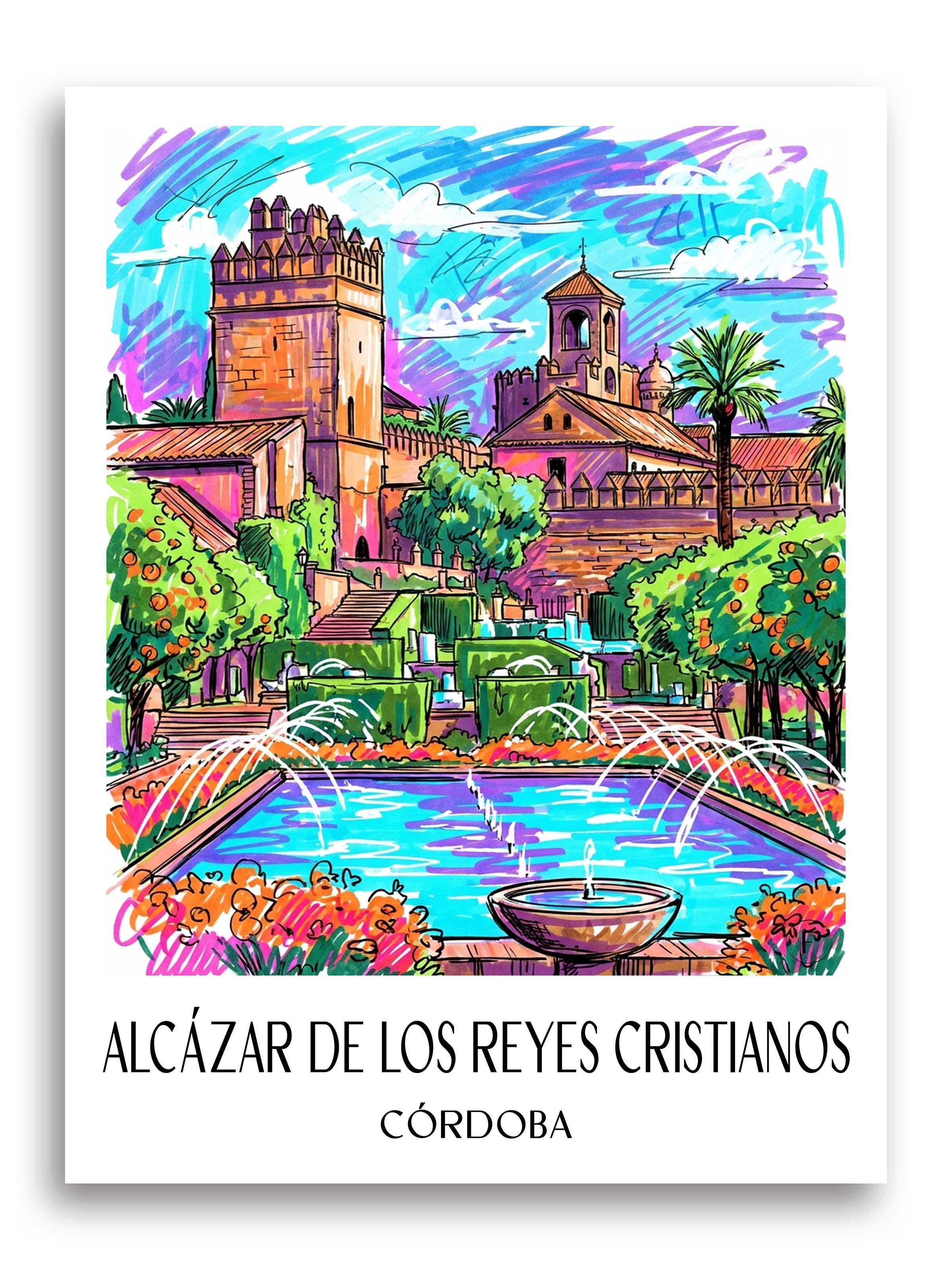 alcázar-de-los-reyes-cristianos-córdoba-spanien-poster-graffiti