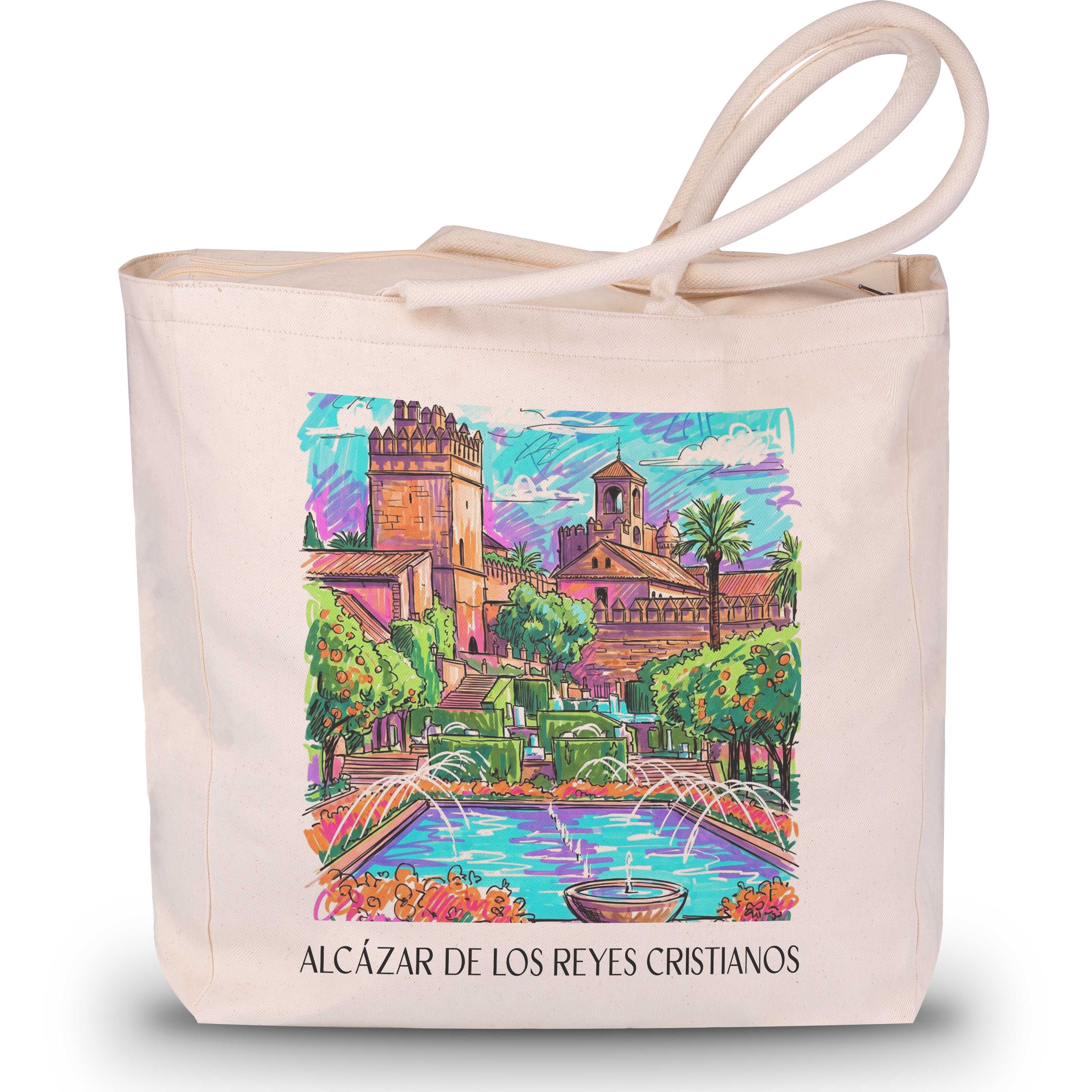 alcázar-de-los-reyes-cristianos-córdoba-spanien-einkaufstasche-graffiti