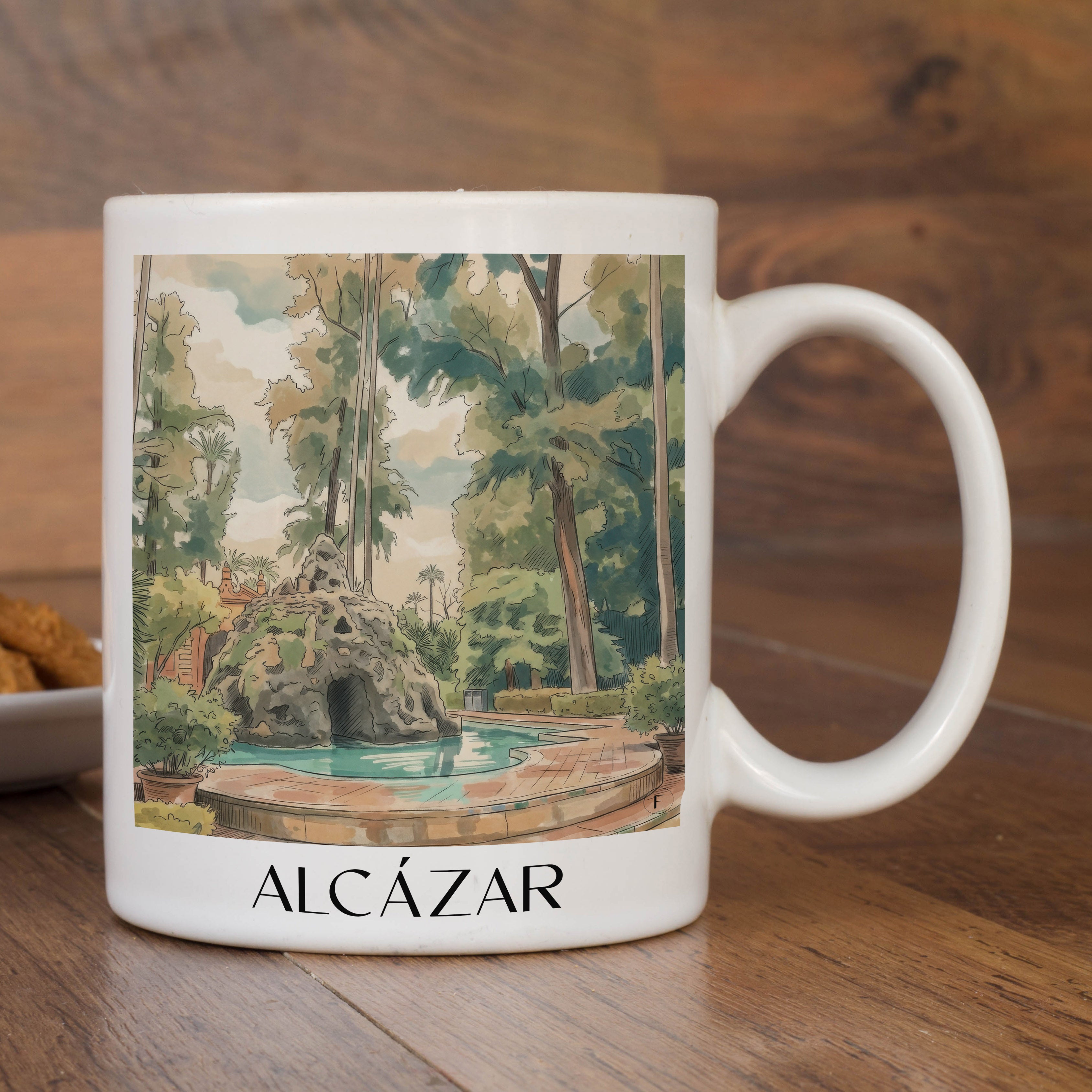 alcazár-sevilla-spanien-kaffeebecher-aquarell