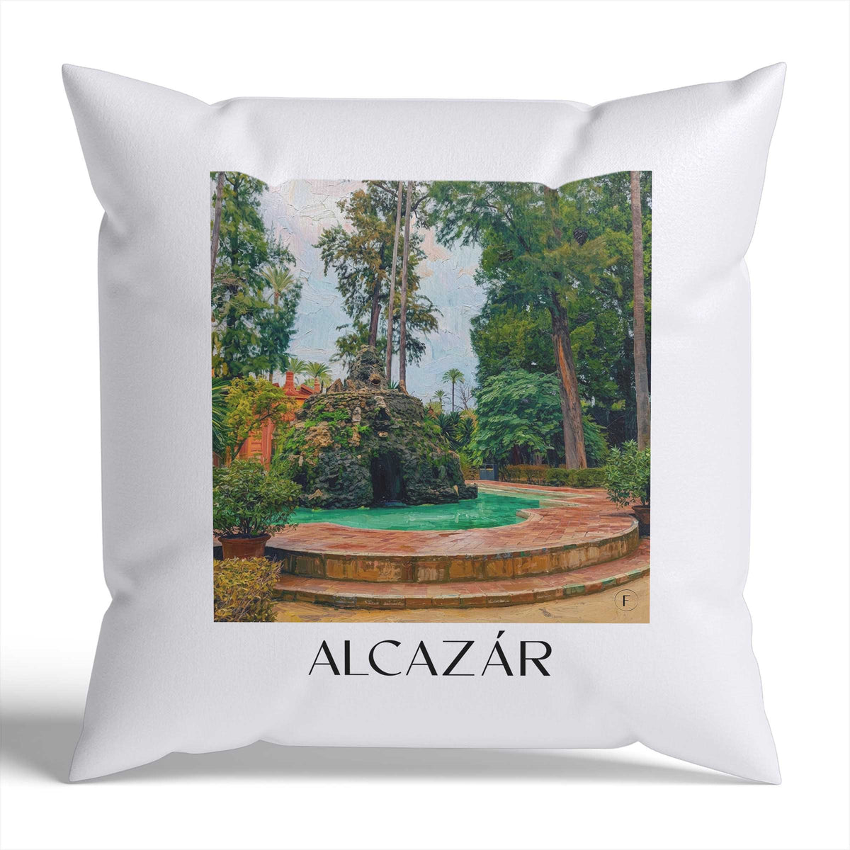 alcazár-sevilla-spanien-kissenbezug-oil-painting-oelgemaelde