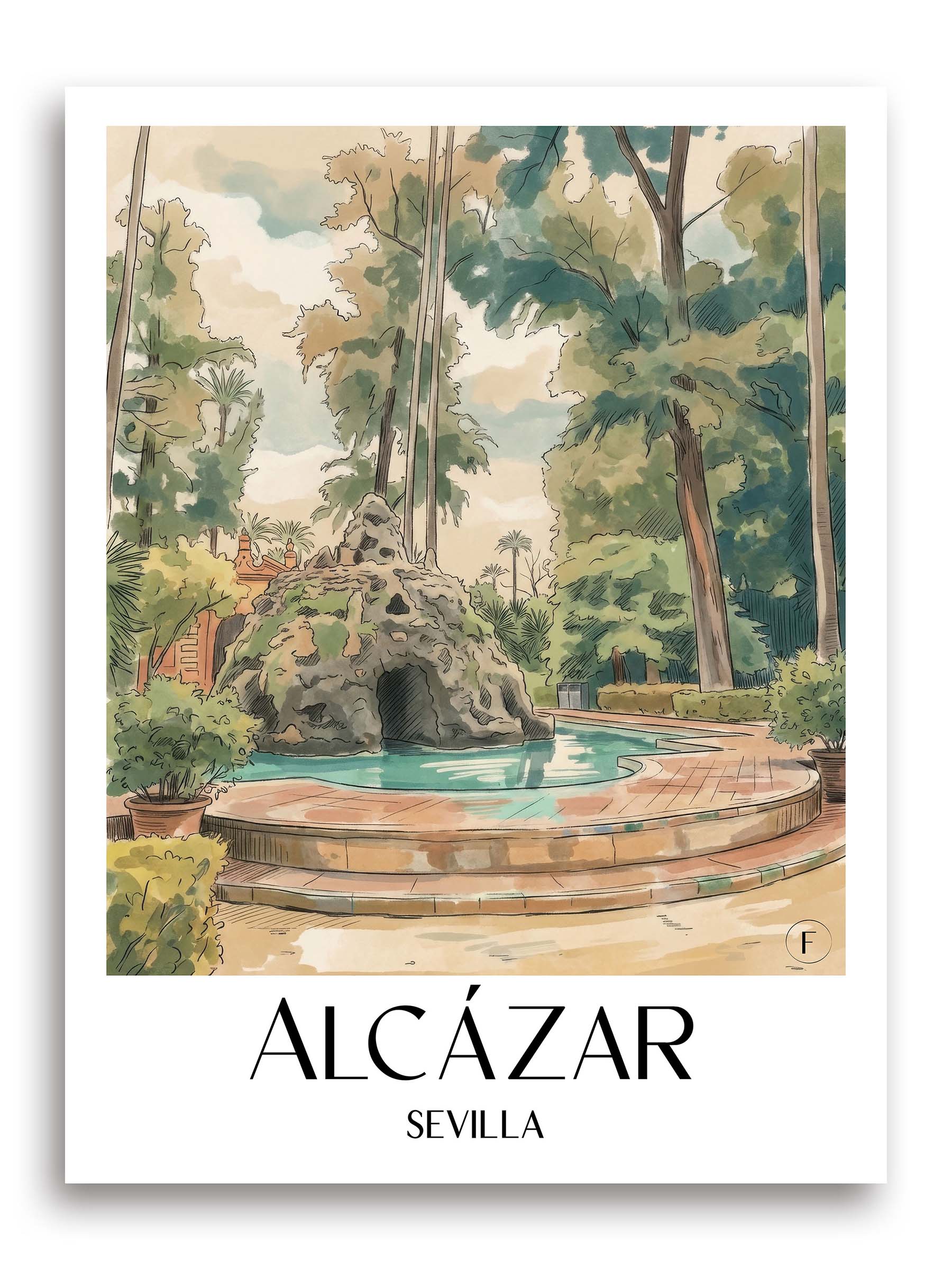 alcazár-sevilla-spanien-poster-aquarell