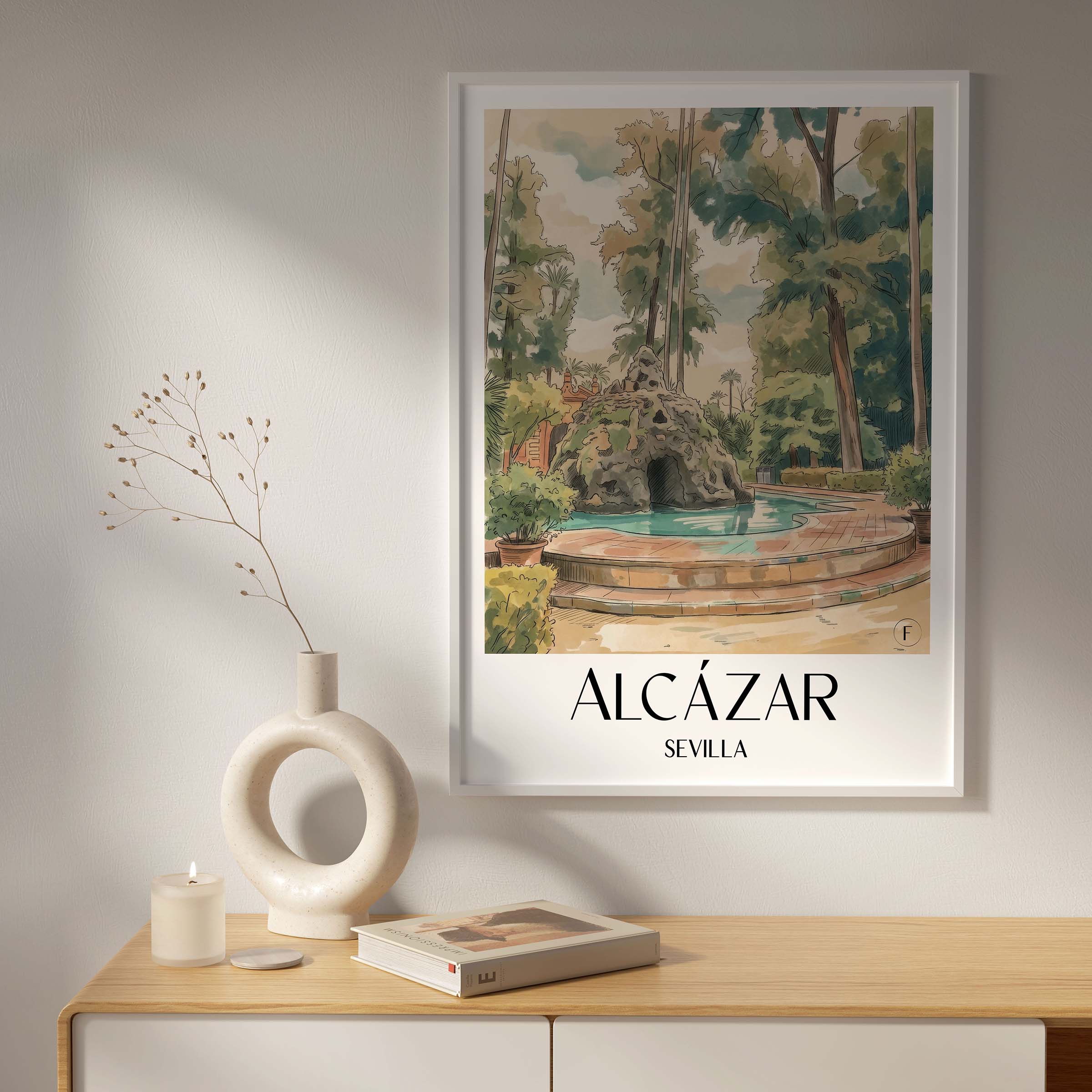 alcazár-sevilla-spanien-poster-aquarell