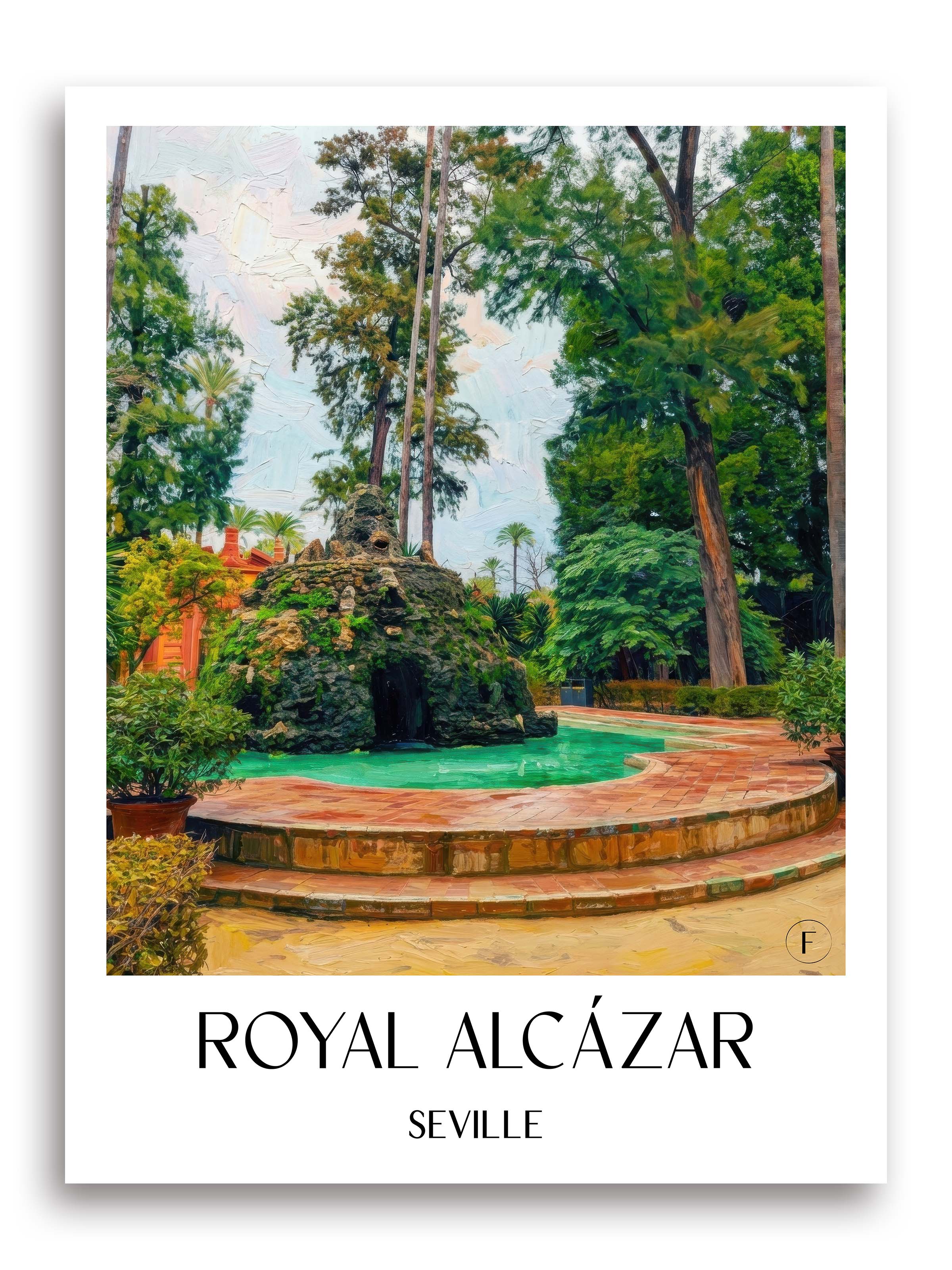 Alcazár Poster - Sevilla - Spanien Kunstdruck - Ölgemälde von A4 bis A1 - favplace