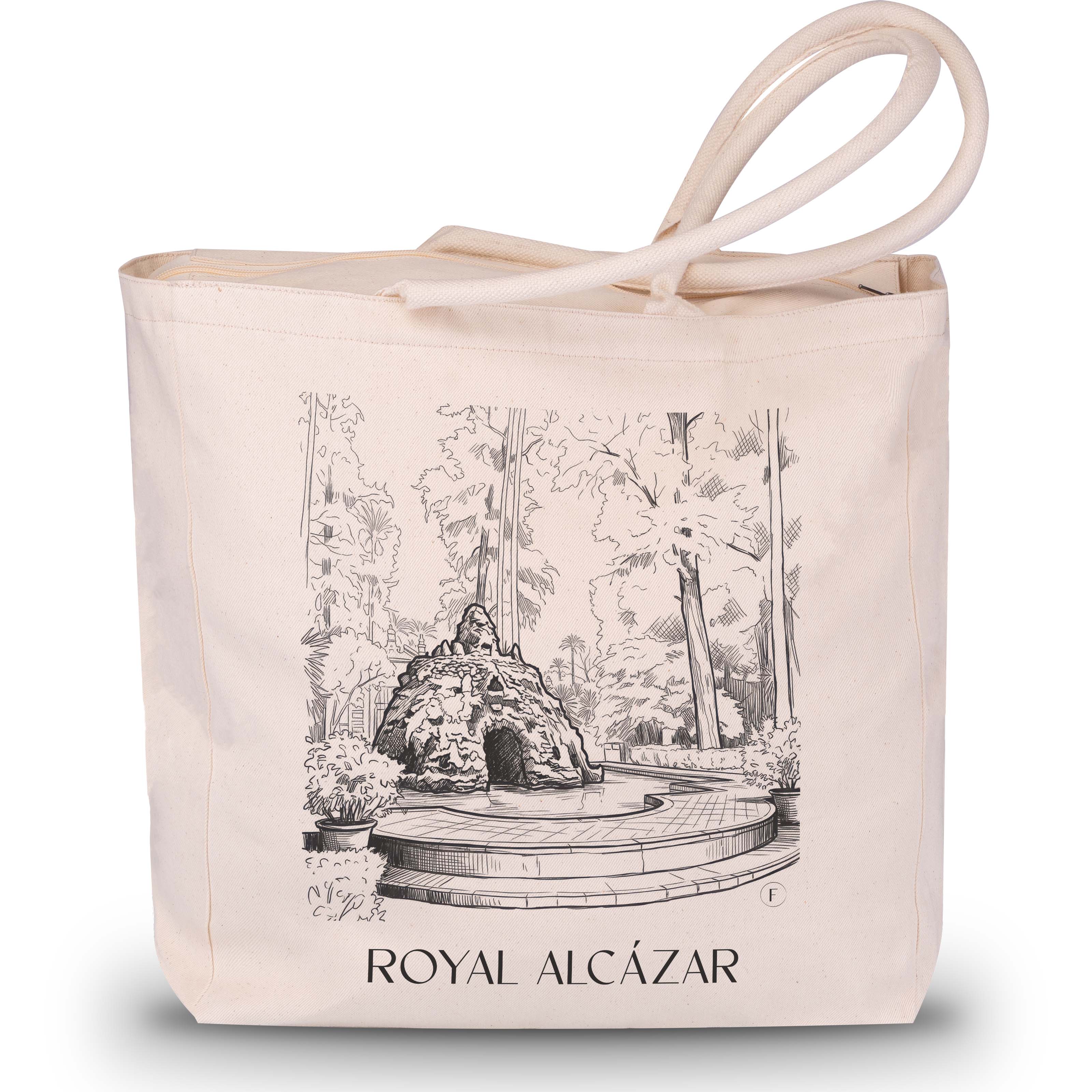 Alcazár Shopping Tasche - Sevilla - Spanien Tote Bag - Einkaufstasche im Skizze Stil - favplace