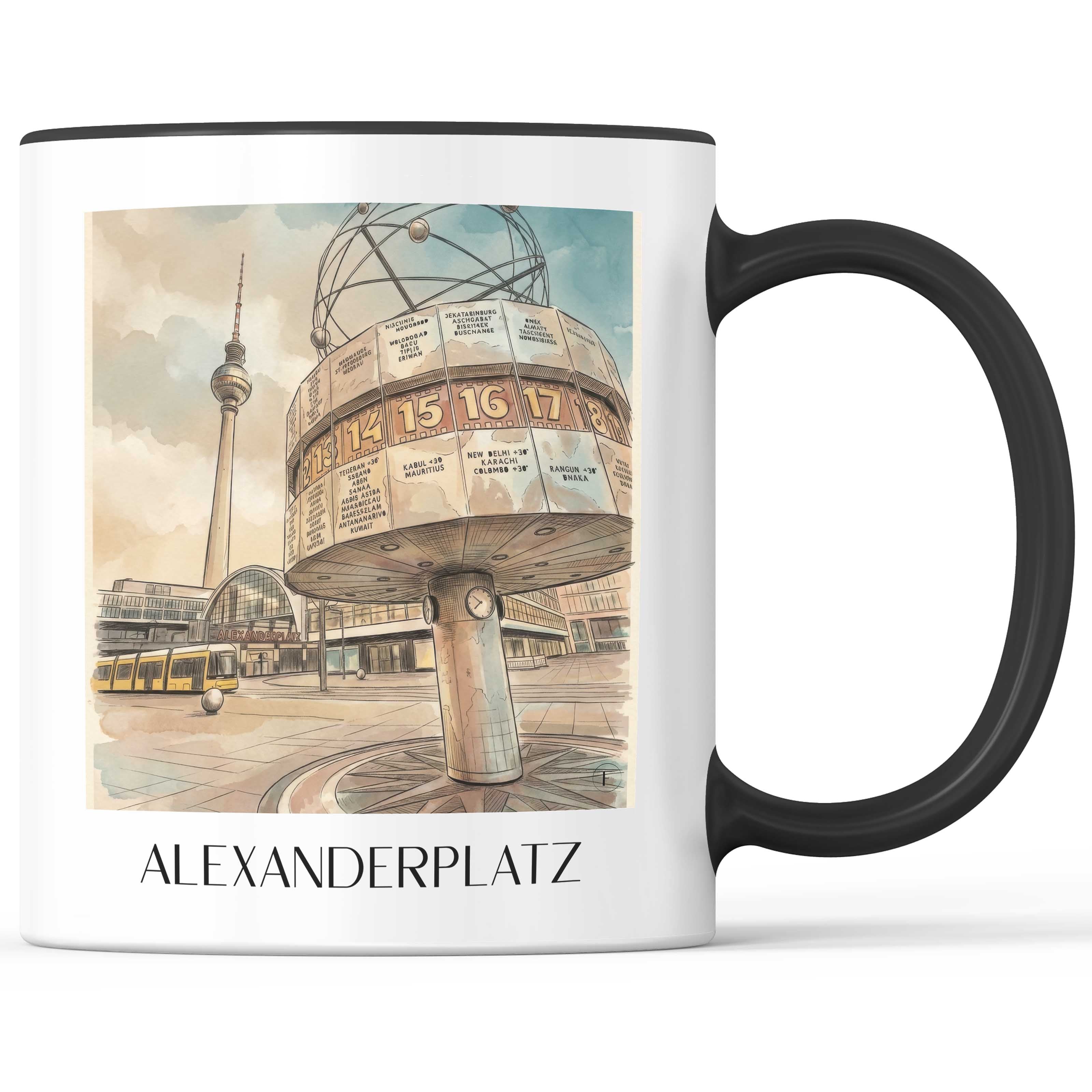 Alexanderplatz Kaffeebecher - Berlin - Deutschland Becher - Kaffeetasse im Aquarell Stil - favplace