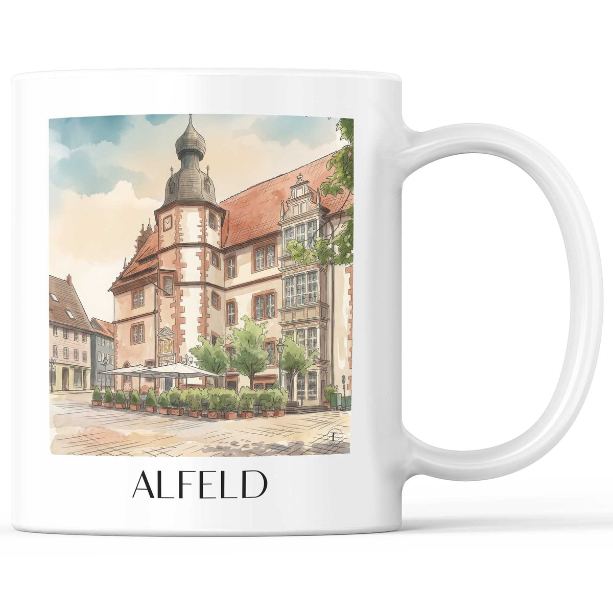 Alfeld Kaffeebecher - Niedersachsen - Deutschland Becher - Kaffeetasse im Aquarell Stil - favplace